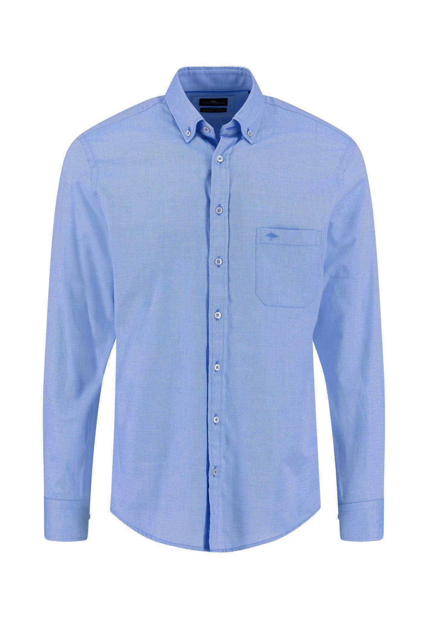 Hemd aus Baumwolle mit Strukturmuster und Button-Down-Kragen - Image 7