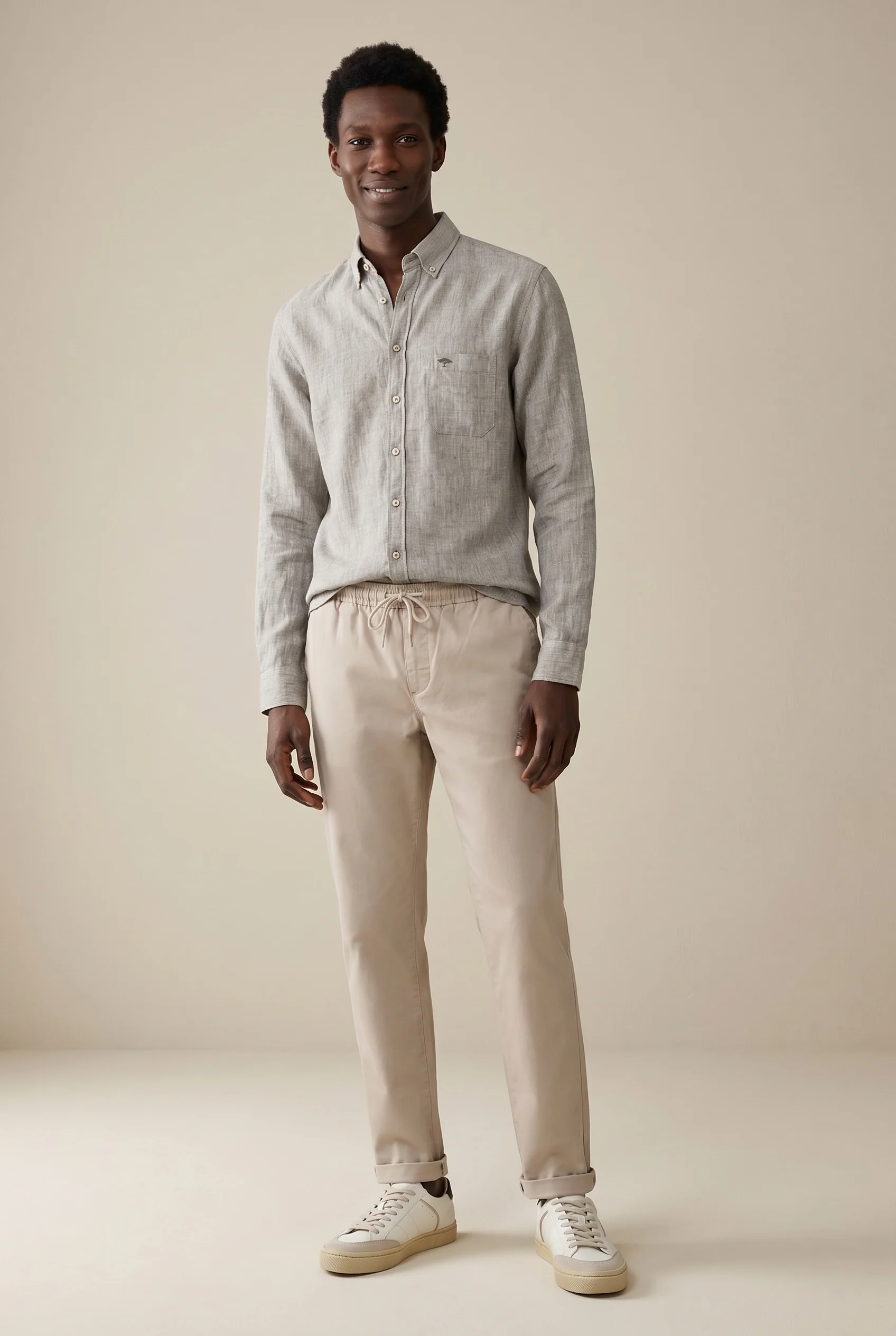 Hemd aus Leinen mit Brusttasche und Button-Down-Kragen - Image 12