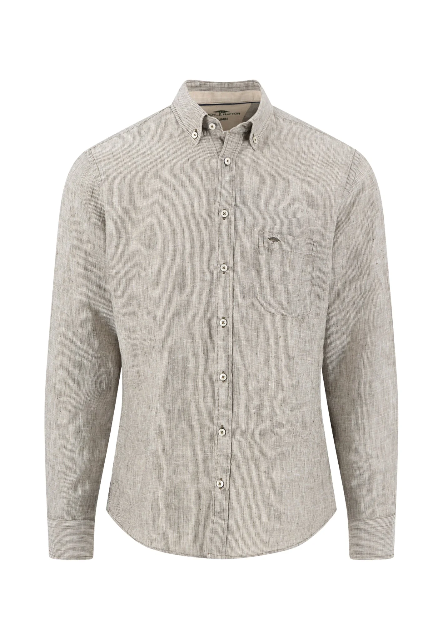 Hemd aus Leinen mit Brusttasche und Button-Down-Kragen - Image 14