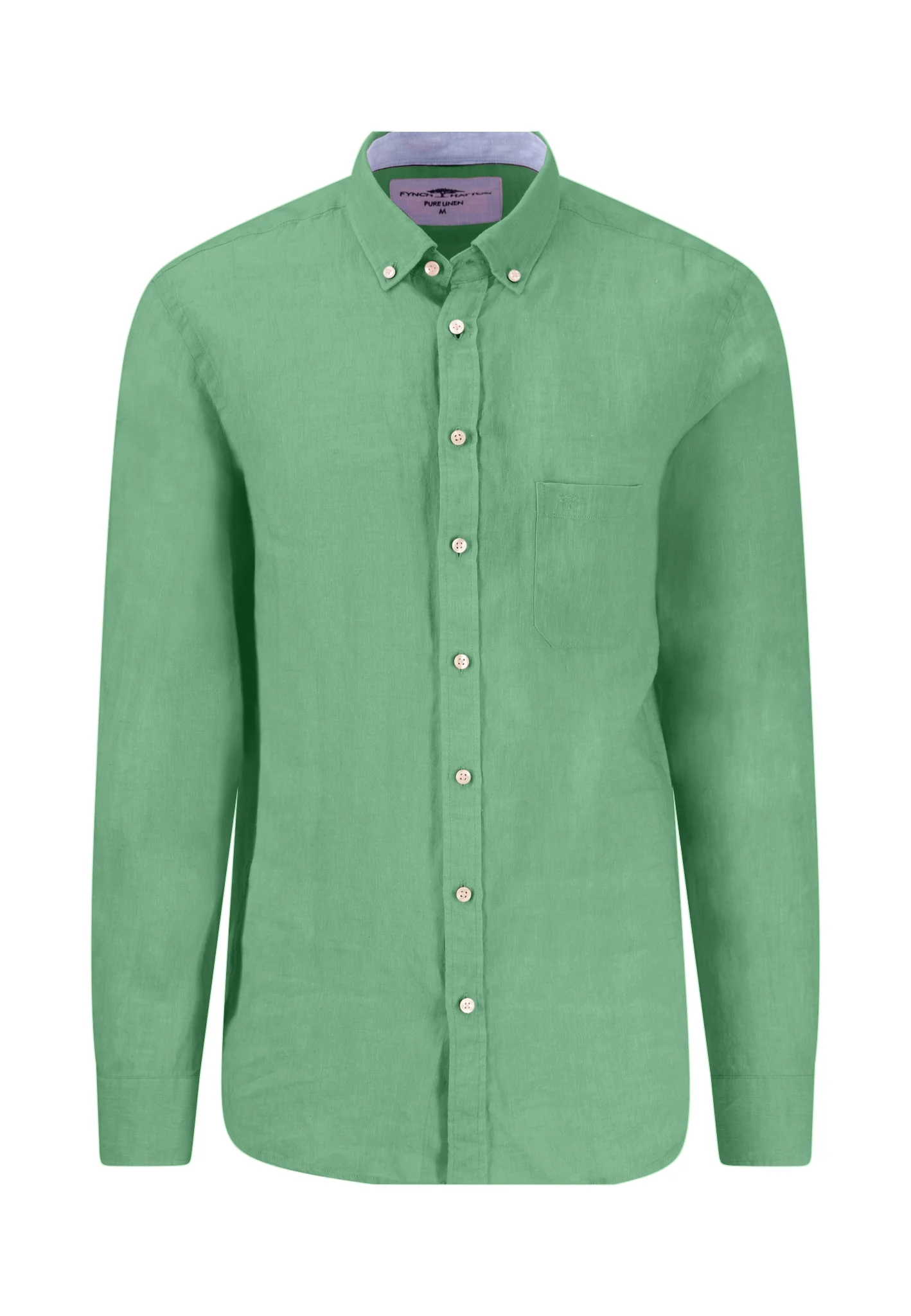 Hemd aus Leinen mit Button-Down-Kragen