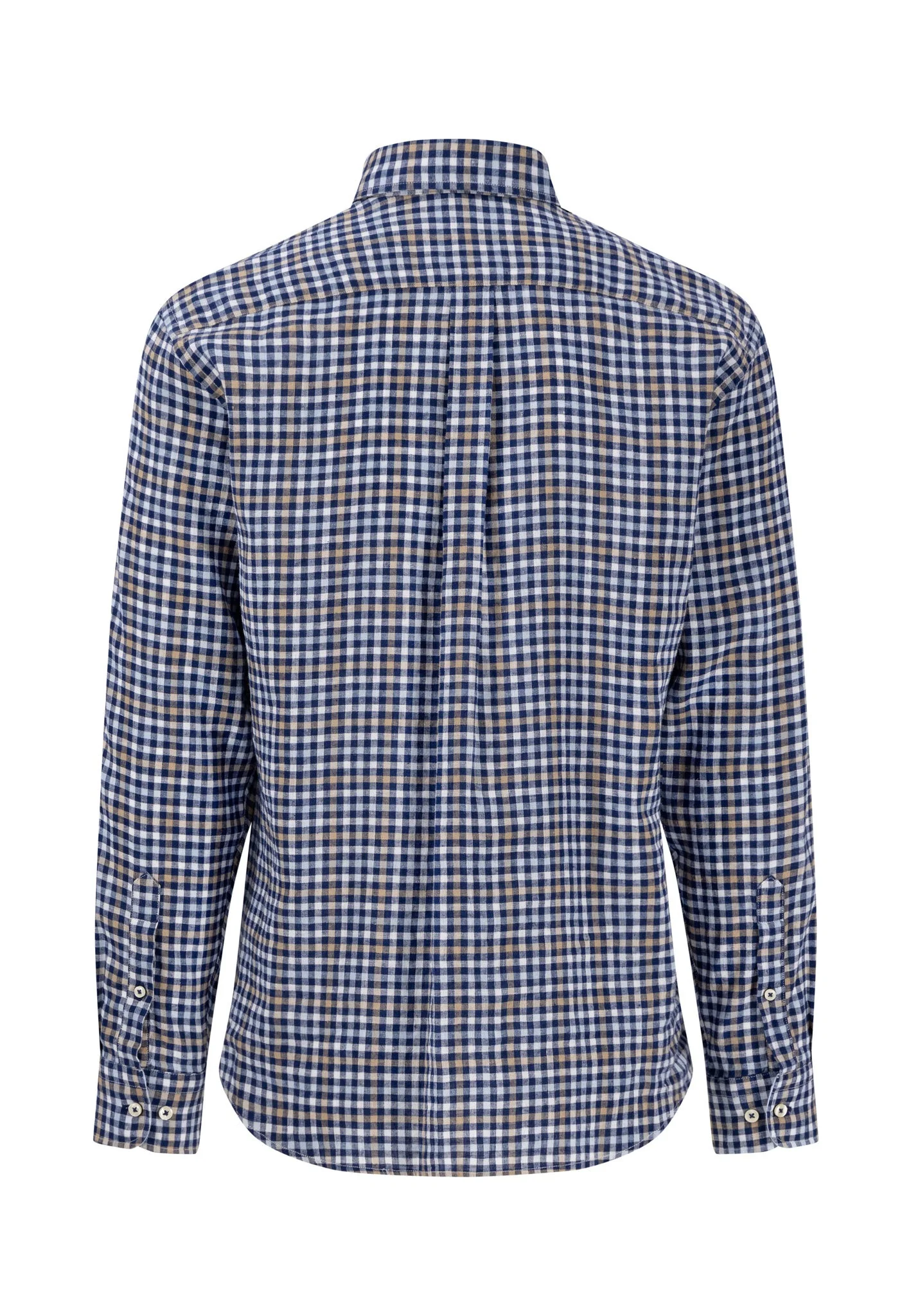 Hemd aus Leinen mit Karomuster und Button-Down-Kragen - Image 4