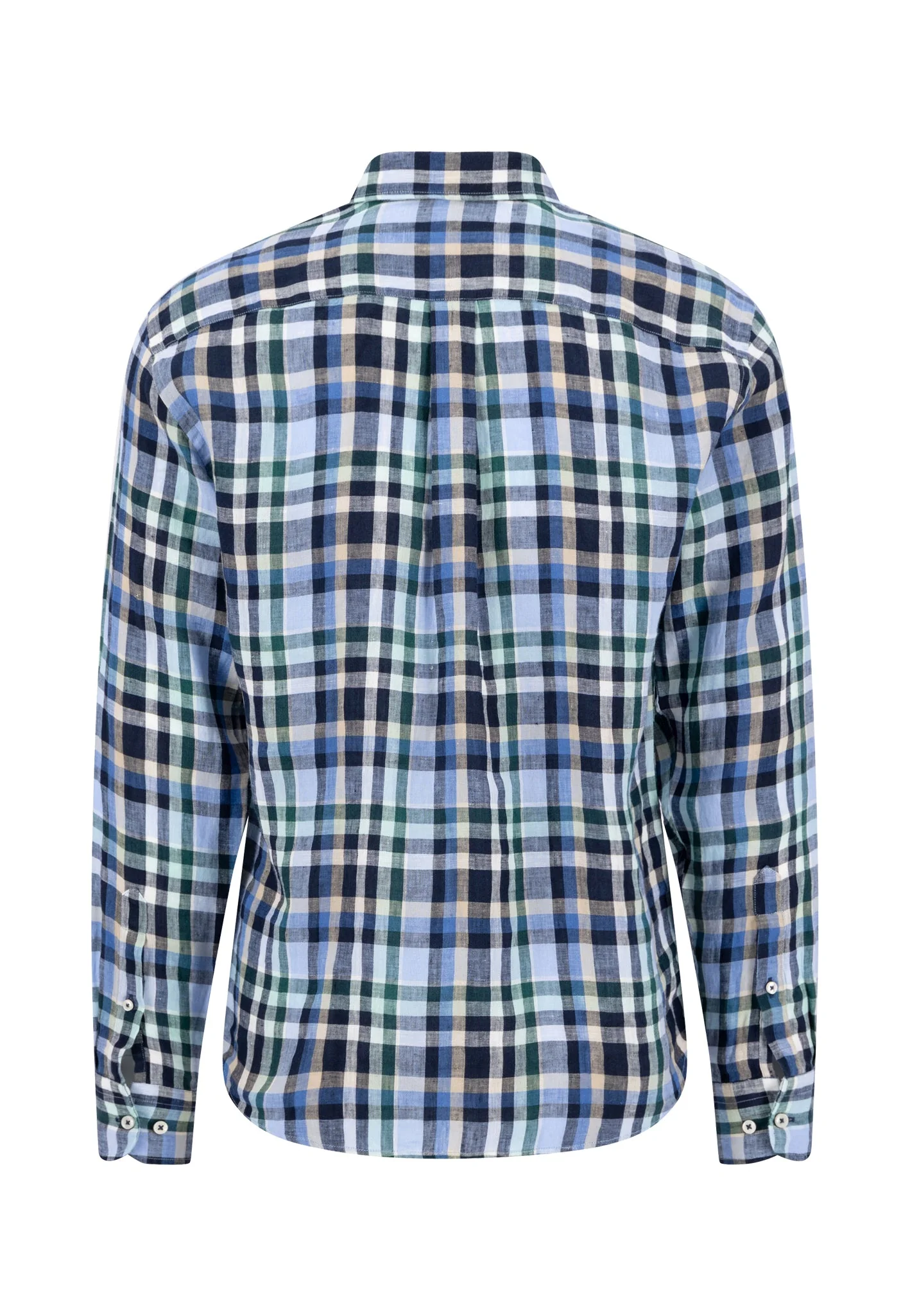 Hemd aus Leinen mit Karomuster und Button-Down-Kragen - Image 5
