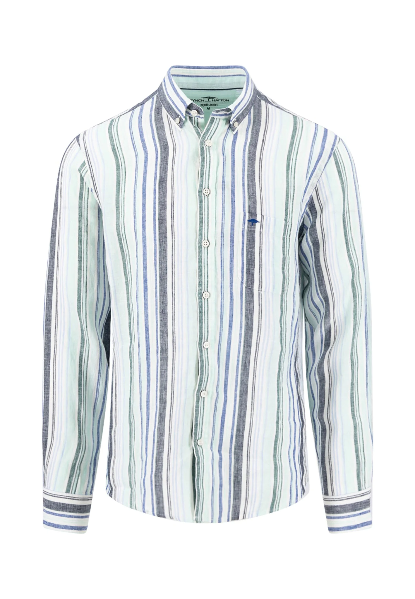 Hemd aus Leinen mit Streifenmuster und Button-Down-Kragen - Image 3
