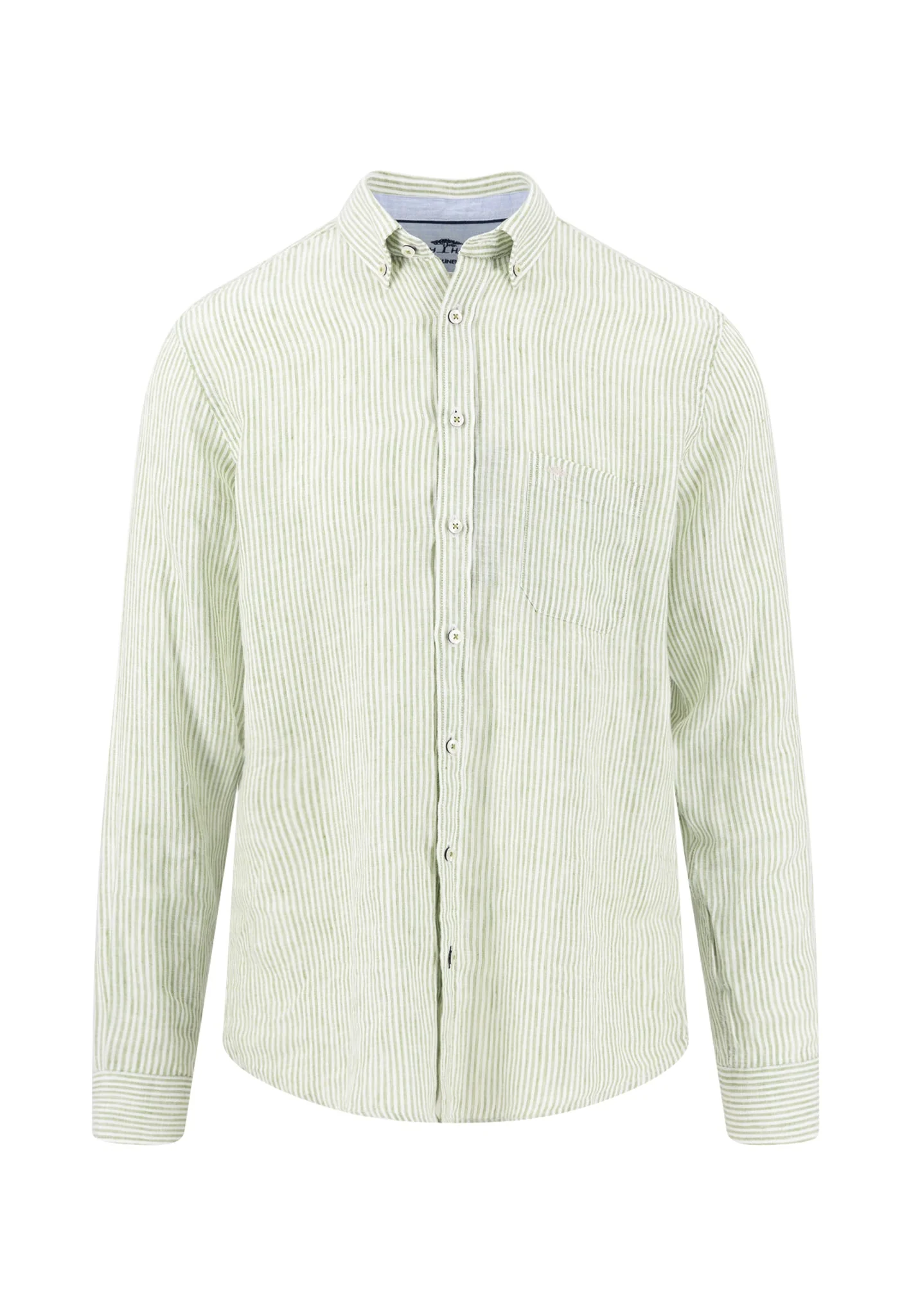 Hemd aus Leinen mit Streifenmuster und Button-Down-Kragen - Image 10