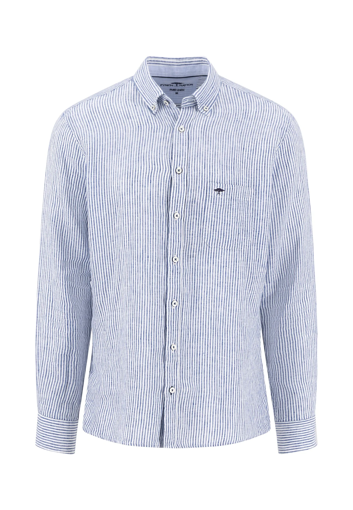 Hemd aus Leinen mit Streifenmuster und Button-Down-Kragen - Image 4