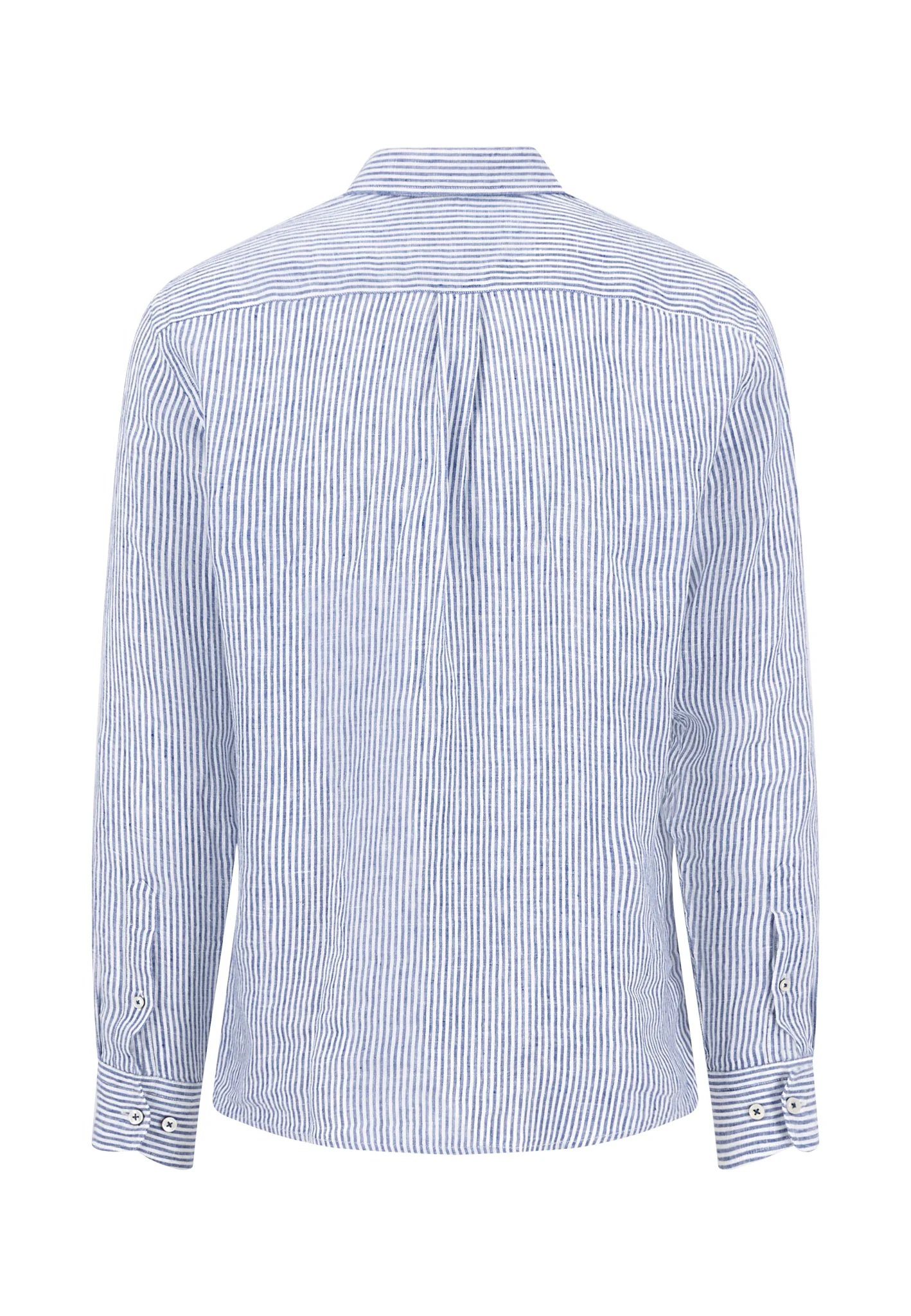 Hemd aus Leinen mit Streifenmuster und Button-Down-Kragen - Image 5