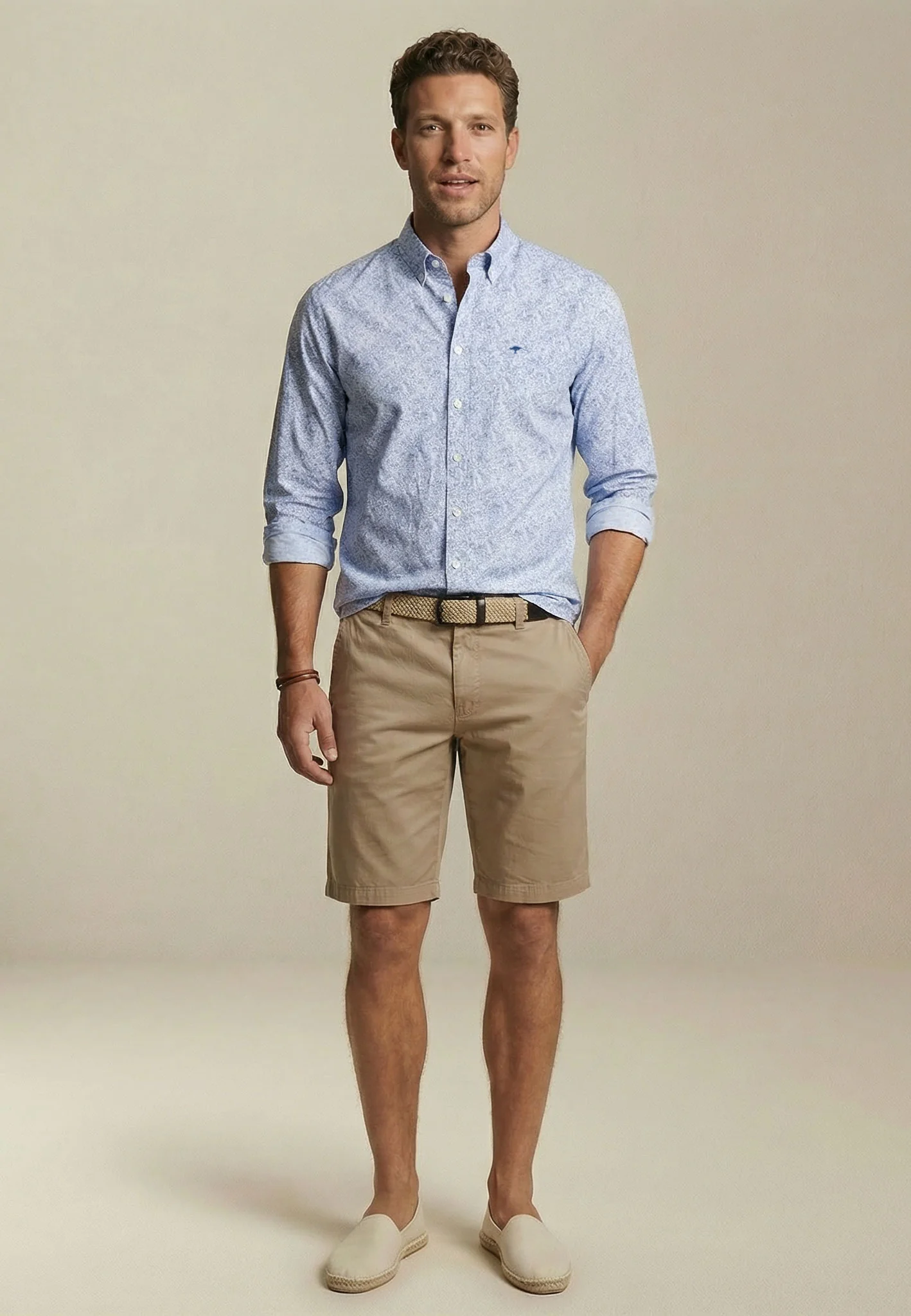 Hemd mit Button-Down-Kragen und Allover-Muster - Image 2
