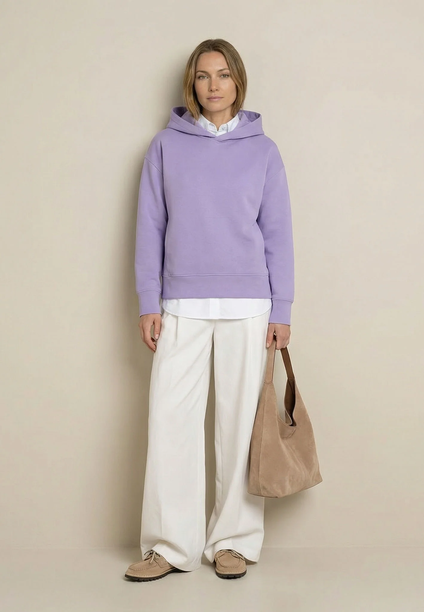 Hoodie aus Viskosemix mit Kapuze und überschnittenen Schultern - Image 7