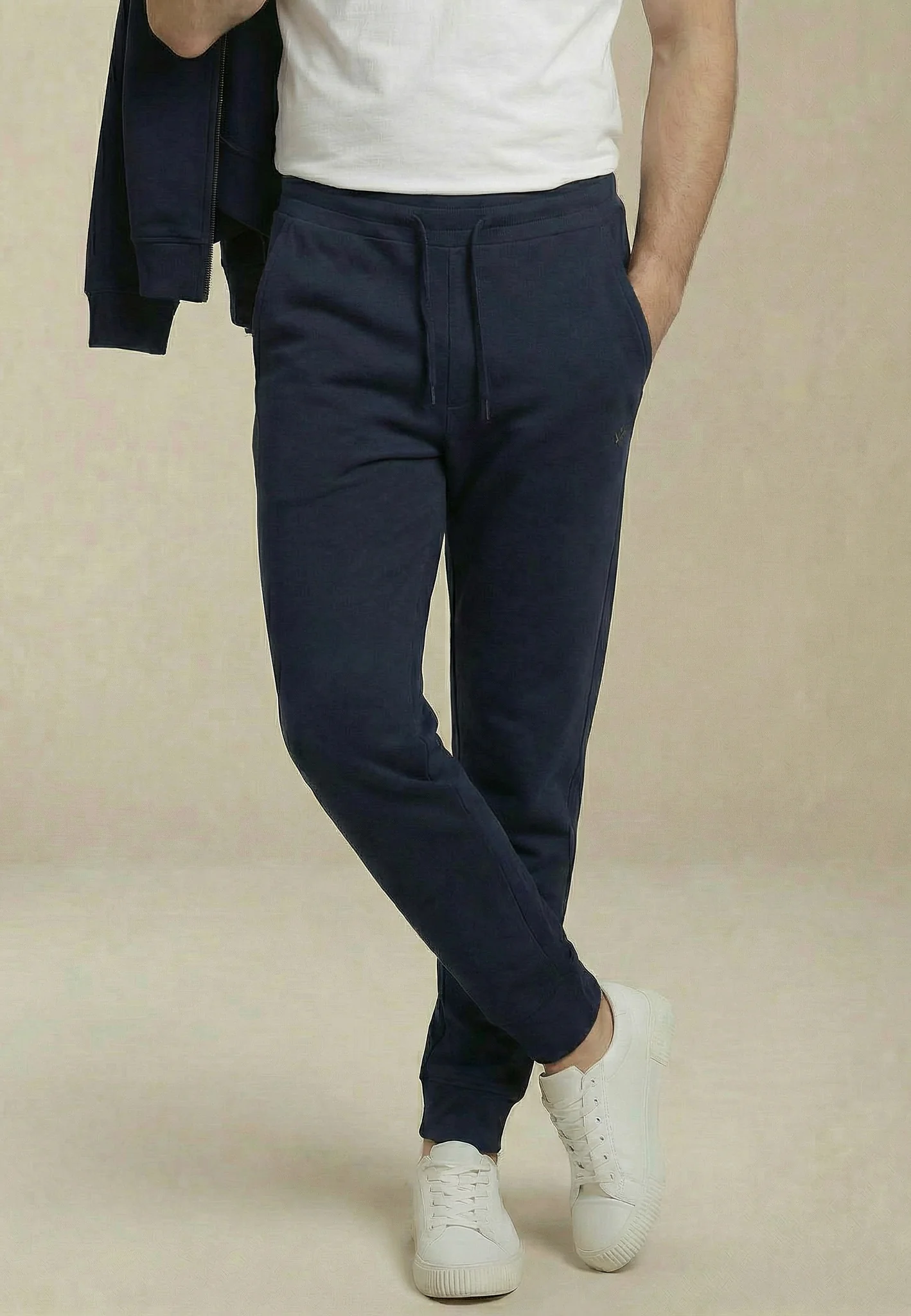 Hose aus Baumwollmix mit Kordelzug – Straight Leg