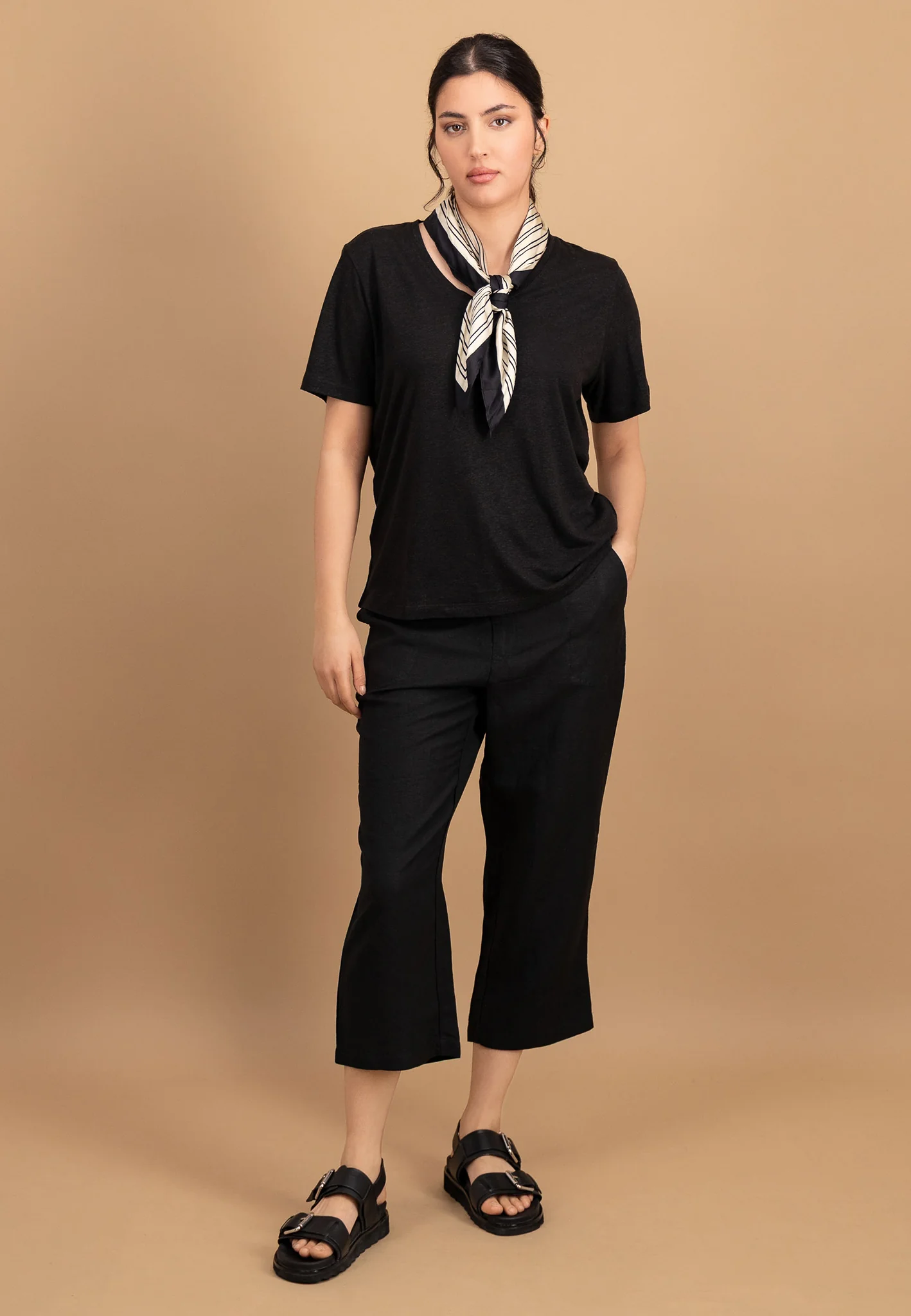 Hose aus Leinen-Mix knöchellang - Wide-Leg - Image 10