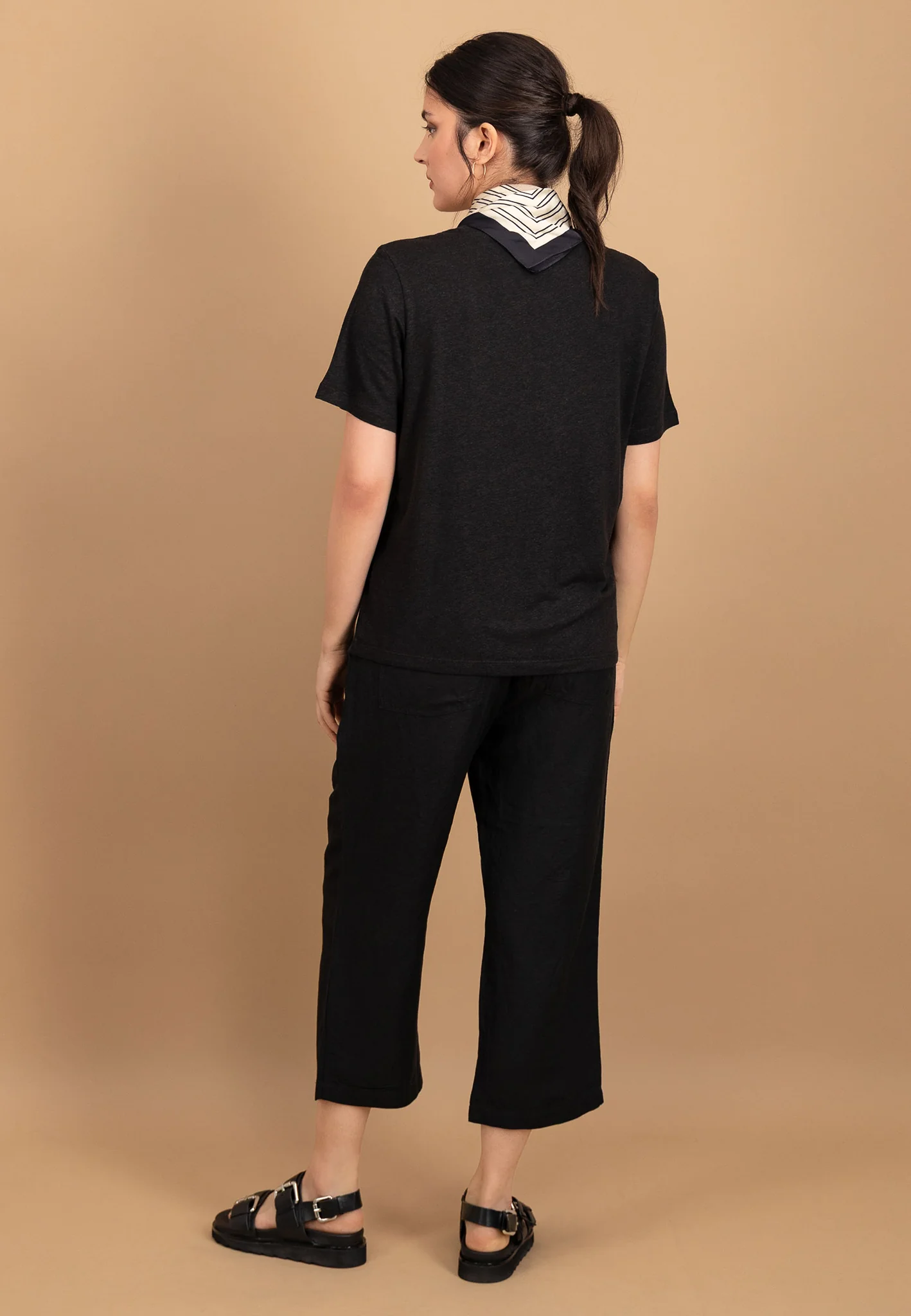 Hose aus Leinen-Mix knöchellang - Wide-Leg - Image 9