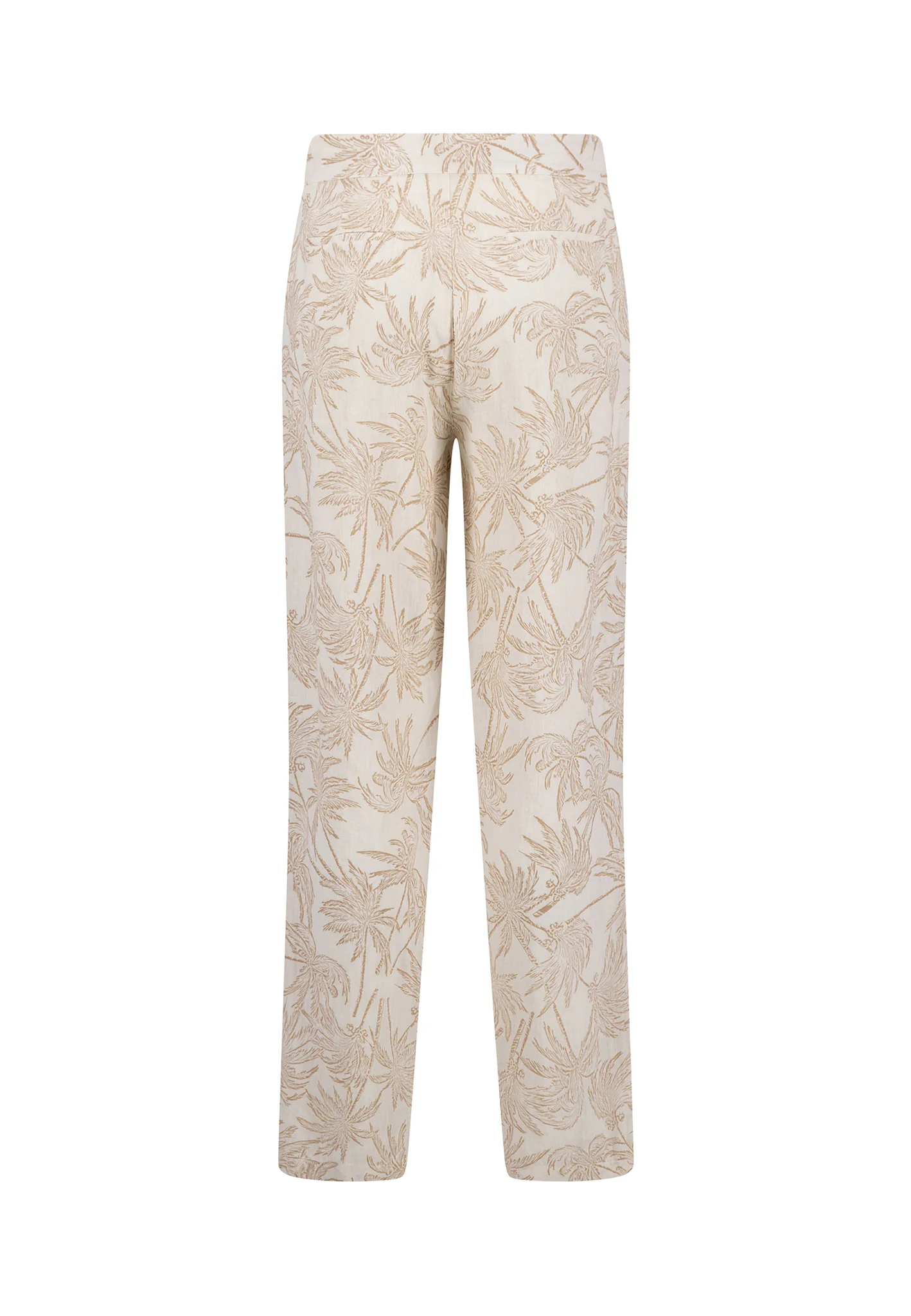 Hose aus Leinen-Viskose-Mix mit Allover-Print – Straight Leg - Image 4