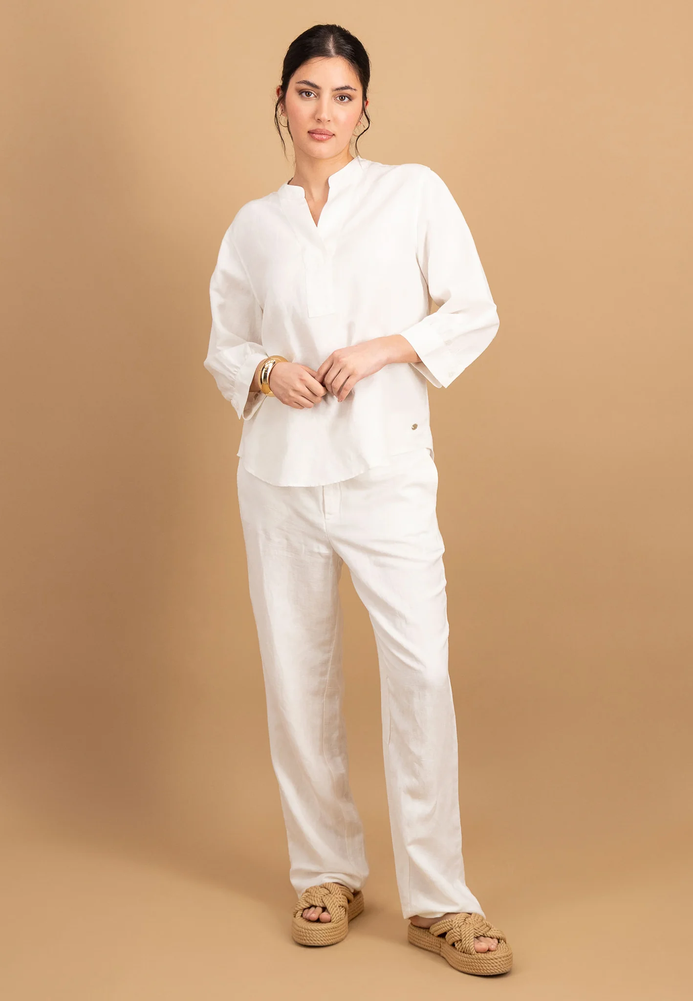 Hose aus Leinen-Viskose-Mix - Straight-Leg - Image 7