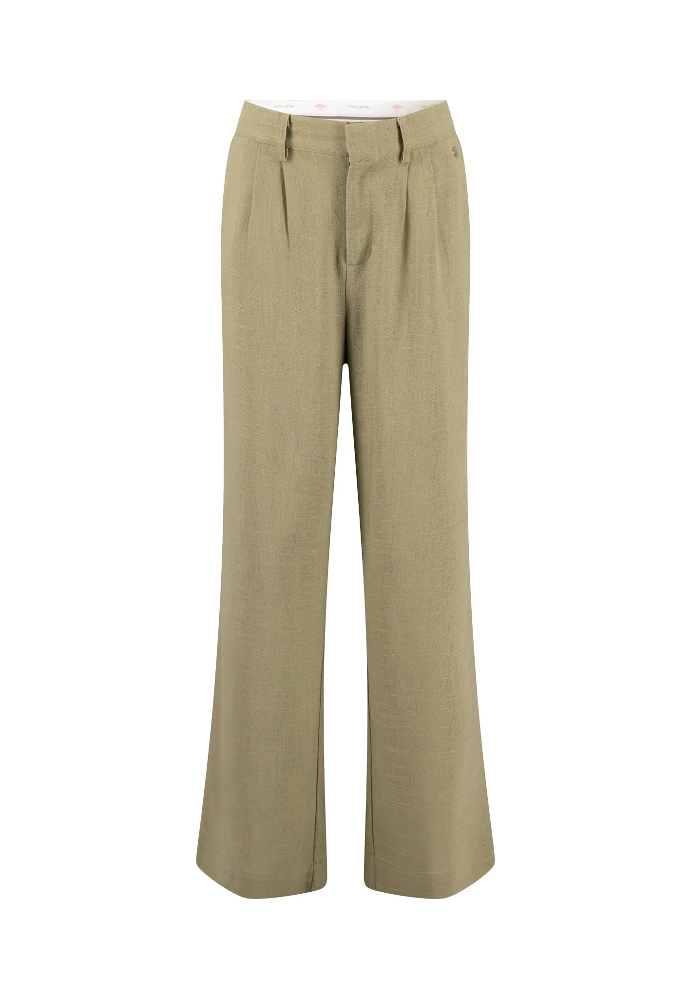 Hose aus Viskose-Leinen-Mix mit Bundfalten – Wide Leg