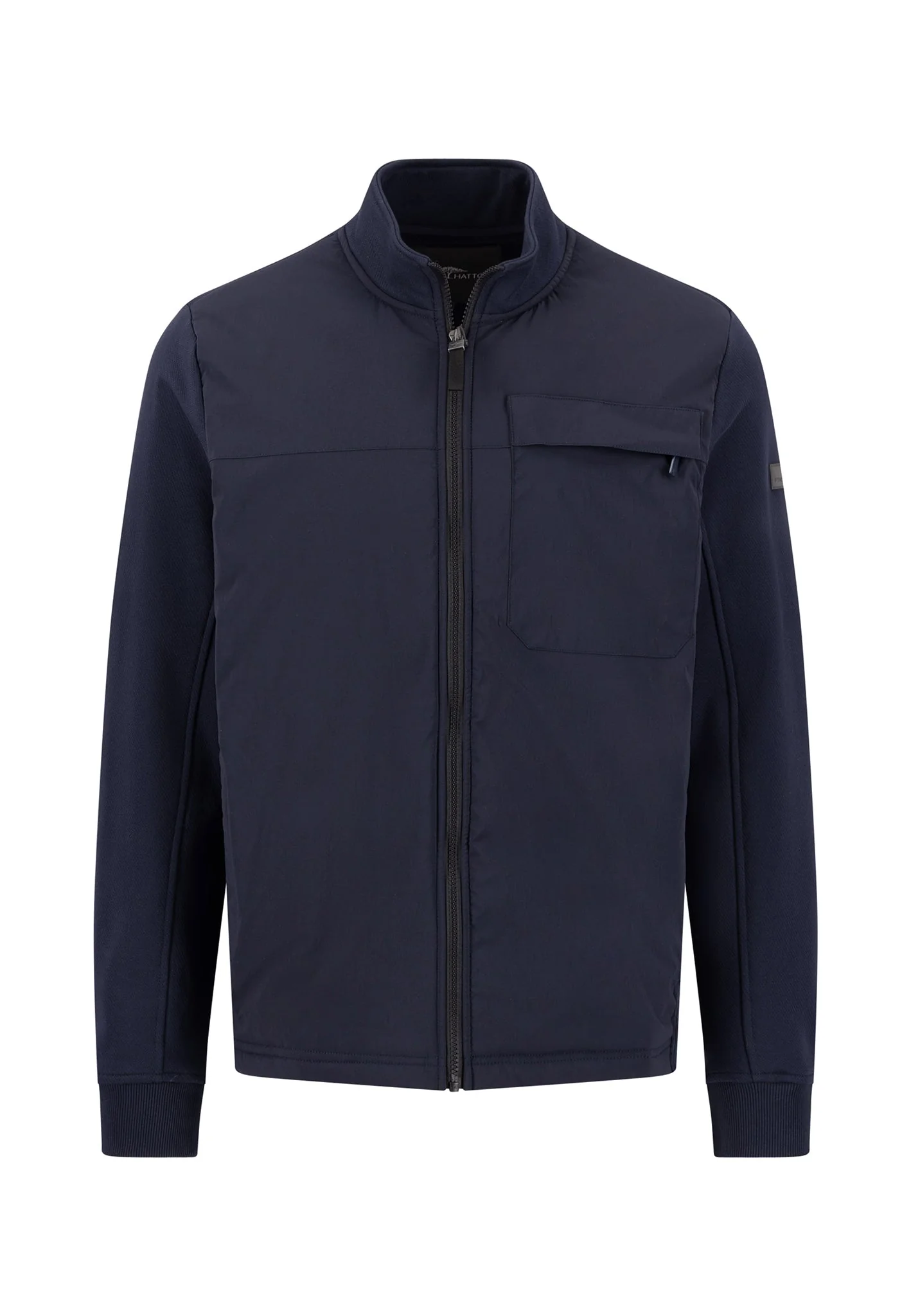 Jacke aus Baumwoll-Mix mit Stehkragen und Brusttasche