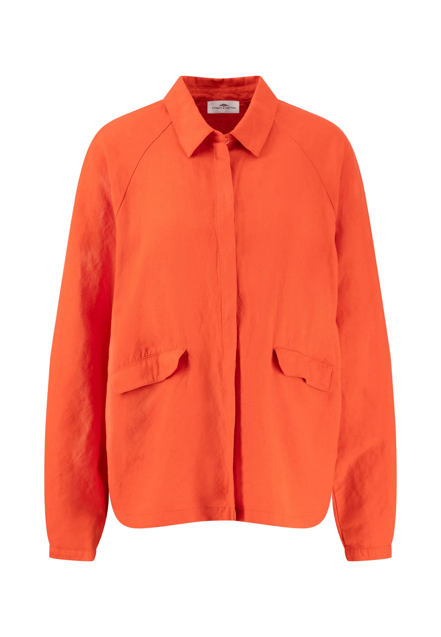 Jacke aus Leinen-Viskose-Mix mit aufgesetzten Taschen