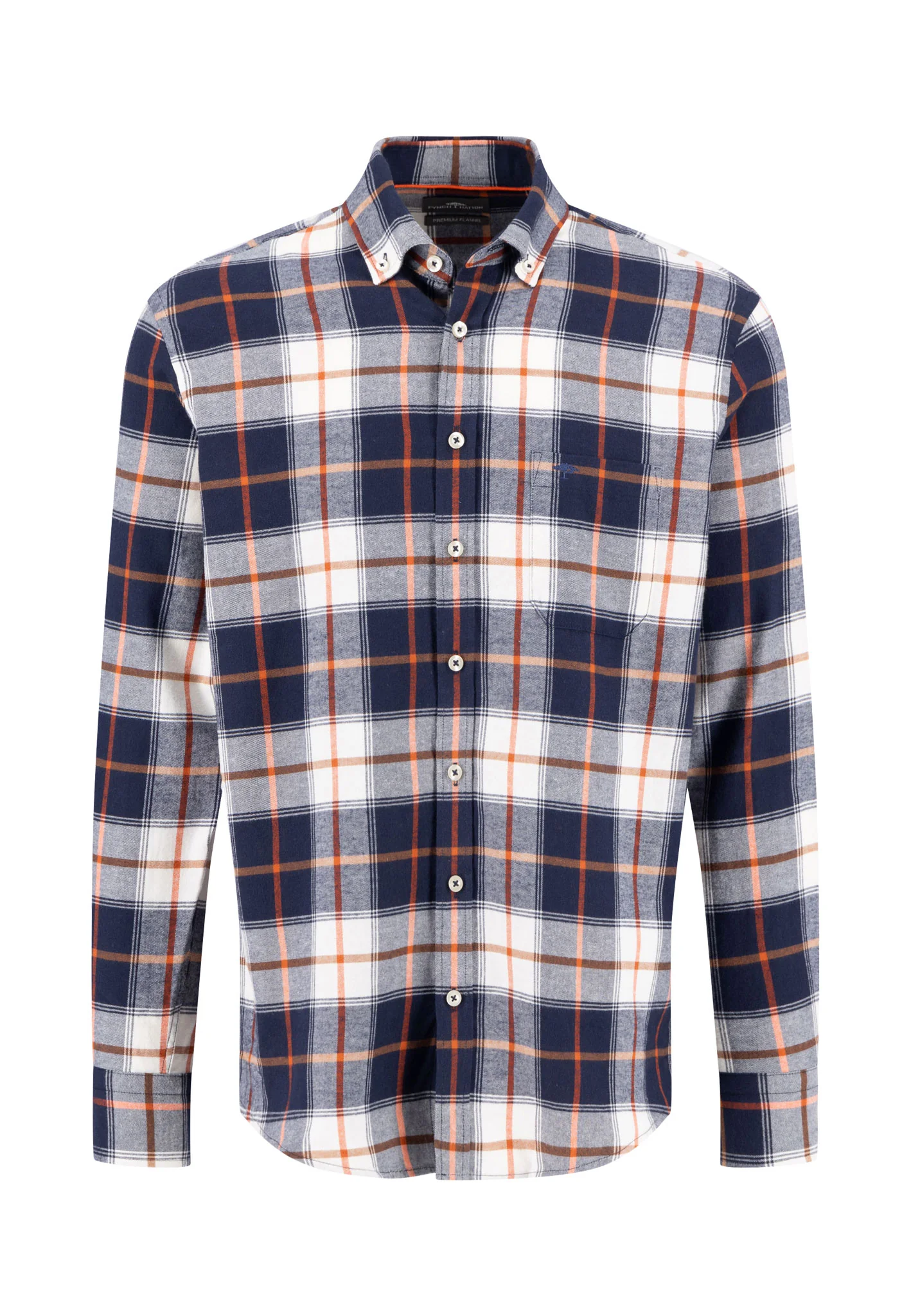 Kariertes Hemd aus Baumwolle mit Button-Down-Kragen