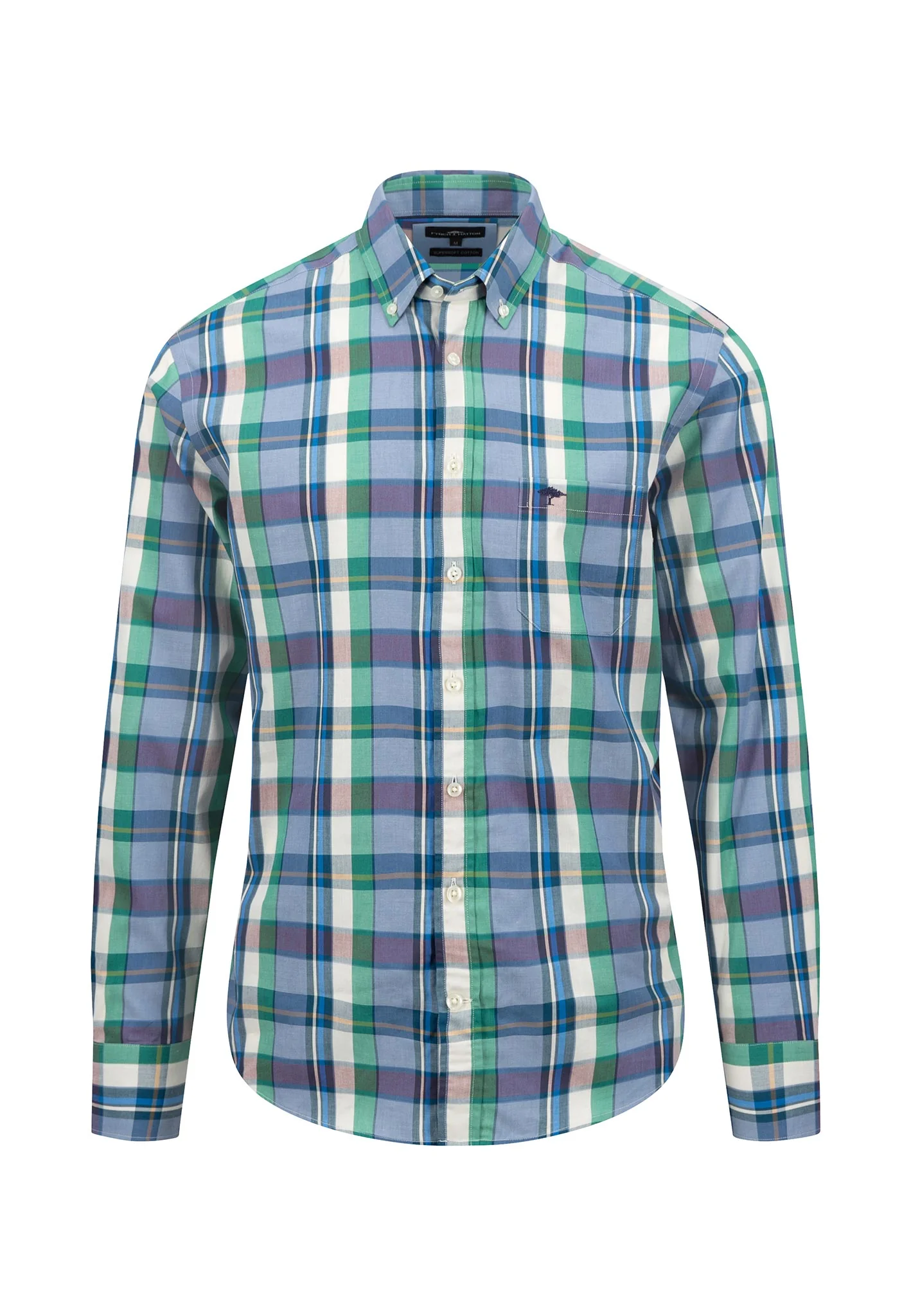 Kariertes Hemd mit Button-Down-Kragen