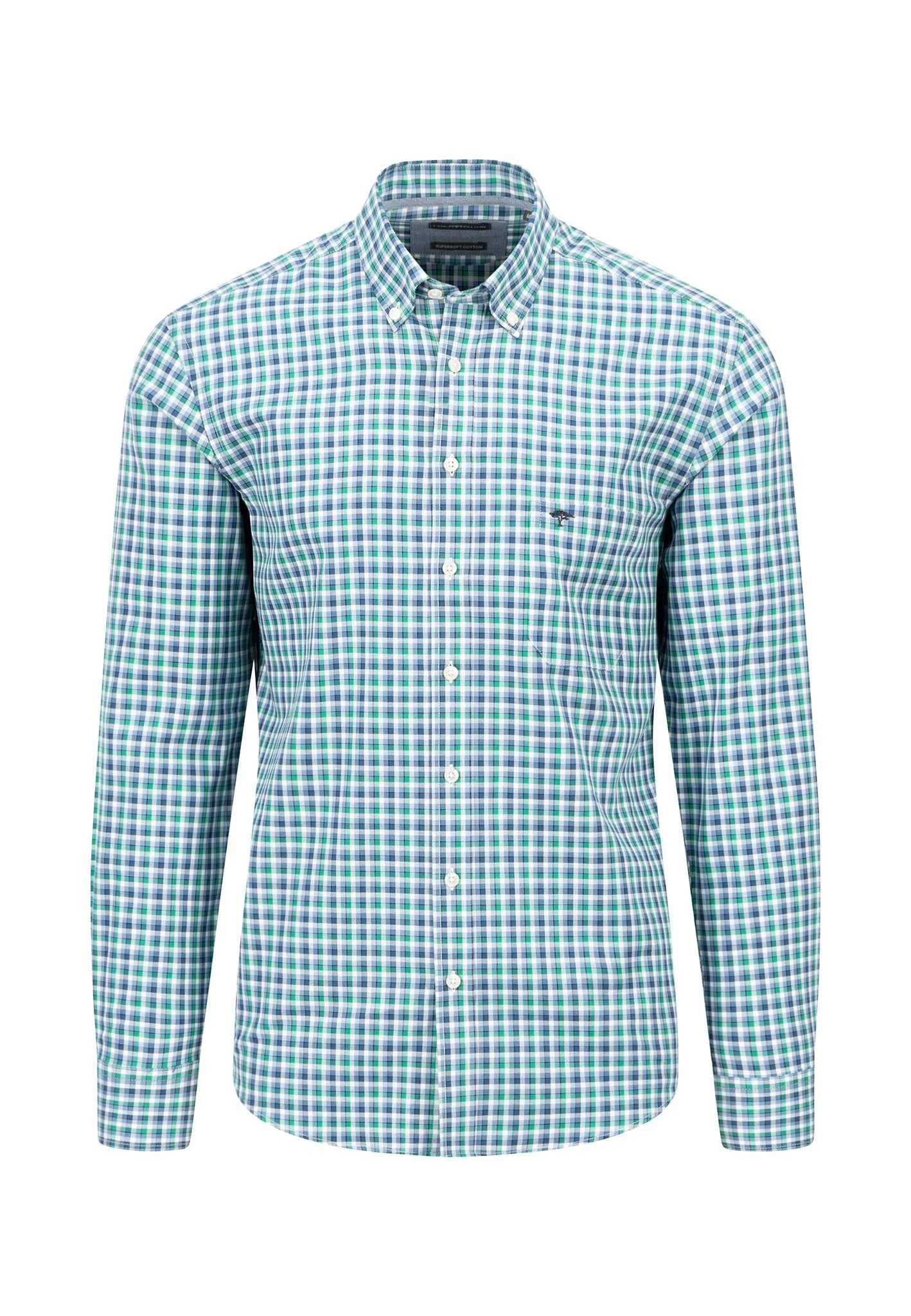 Kariertes Hemd mit Button-Down-Kragen