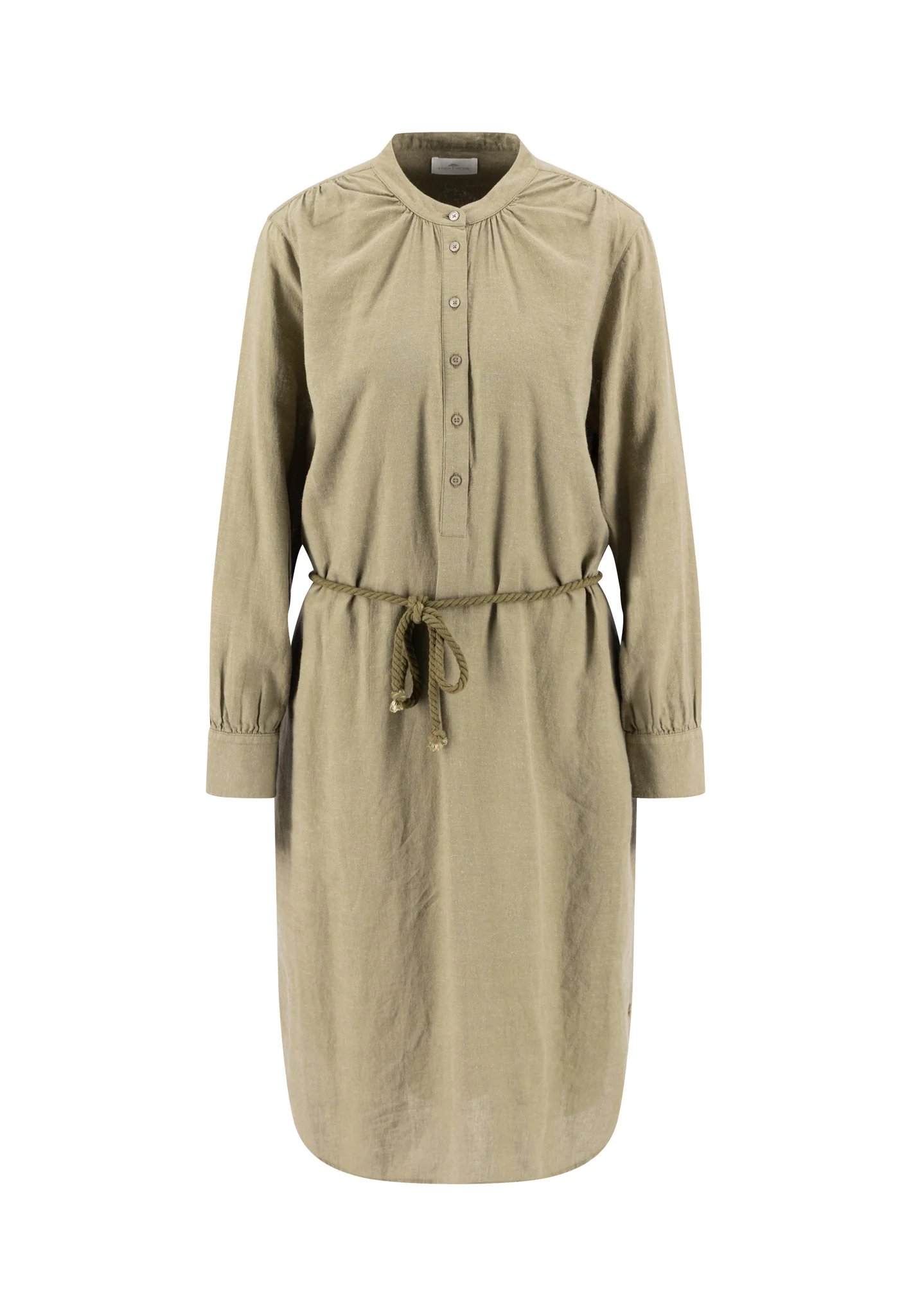 Kleid aus Leinen-Viskose-Mix mit Bindegürtel - Image 4