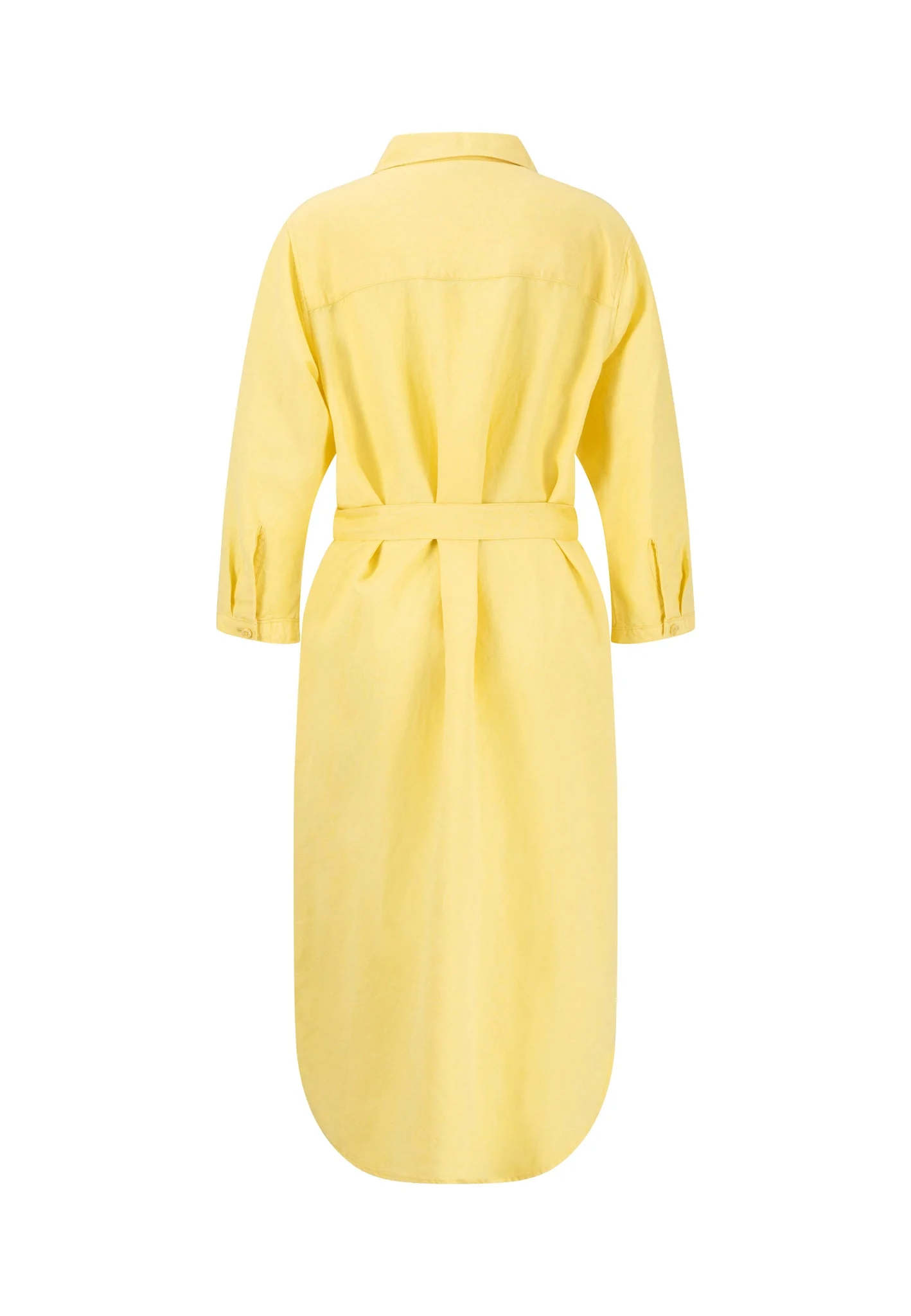Kleid aus Leinen-Viskose-Mix mit Taillengürtel - Image 4