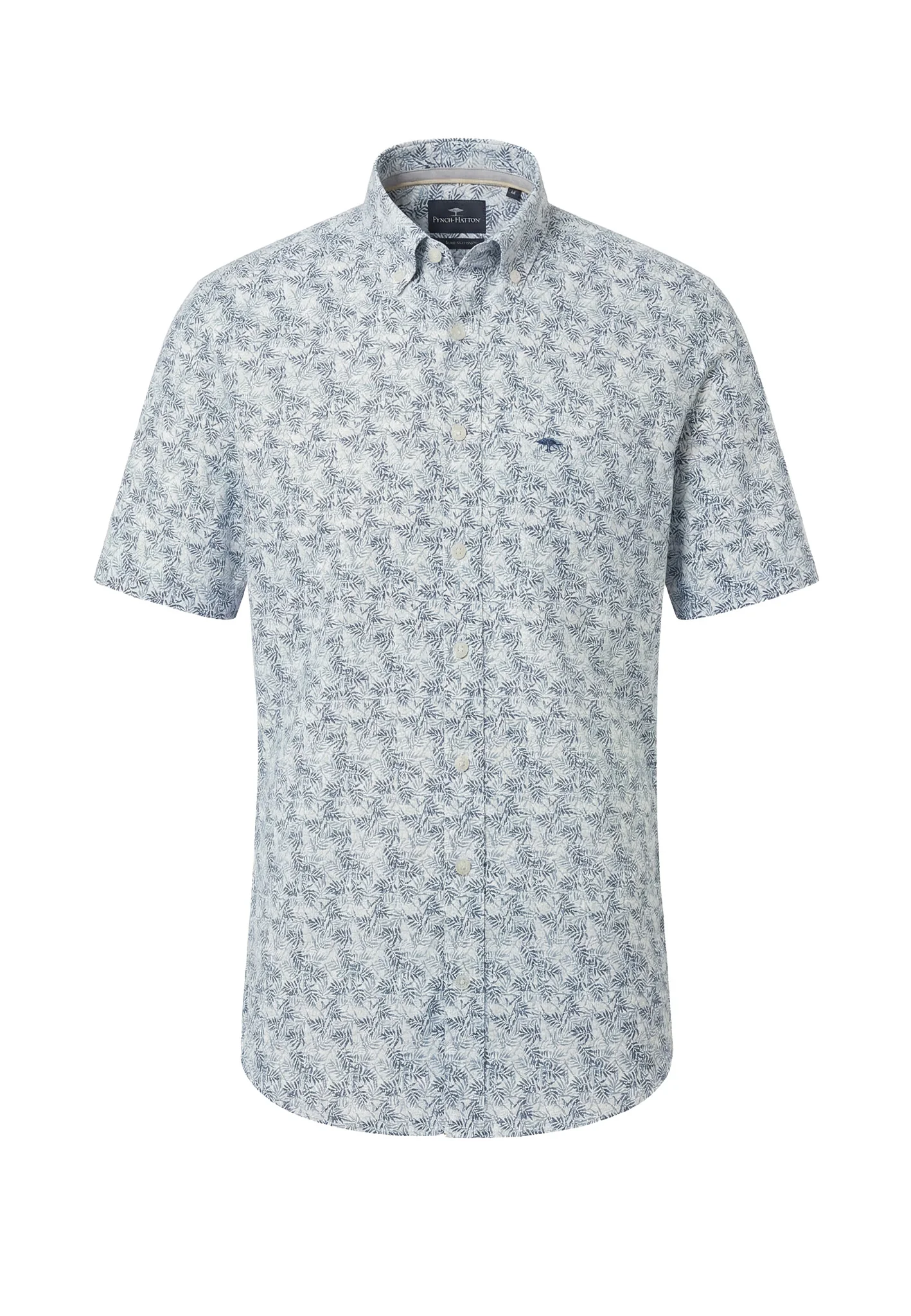 Kurzarmhemd aus Baumwolle mit Allover-Print und Button-Down-Kragen - Image 4