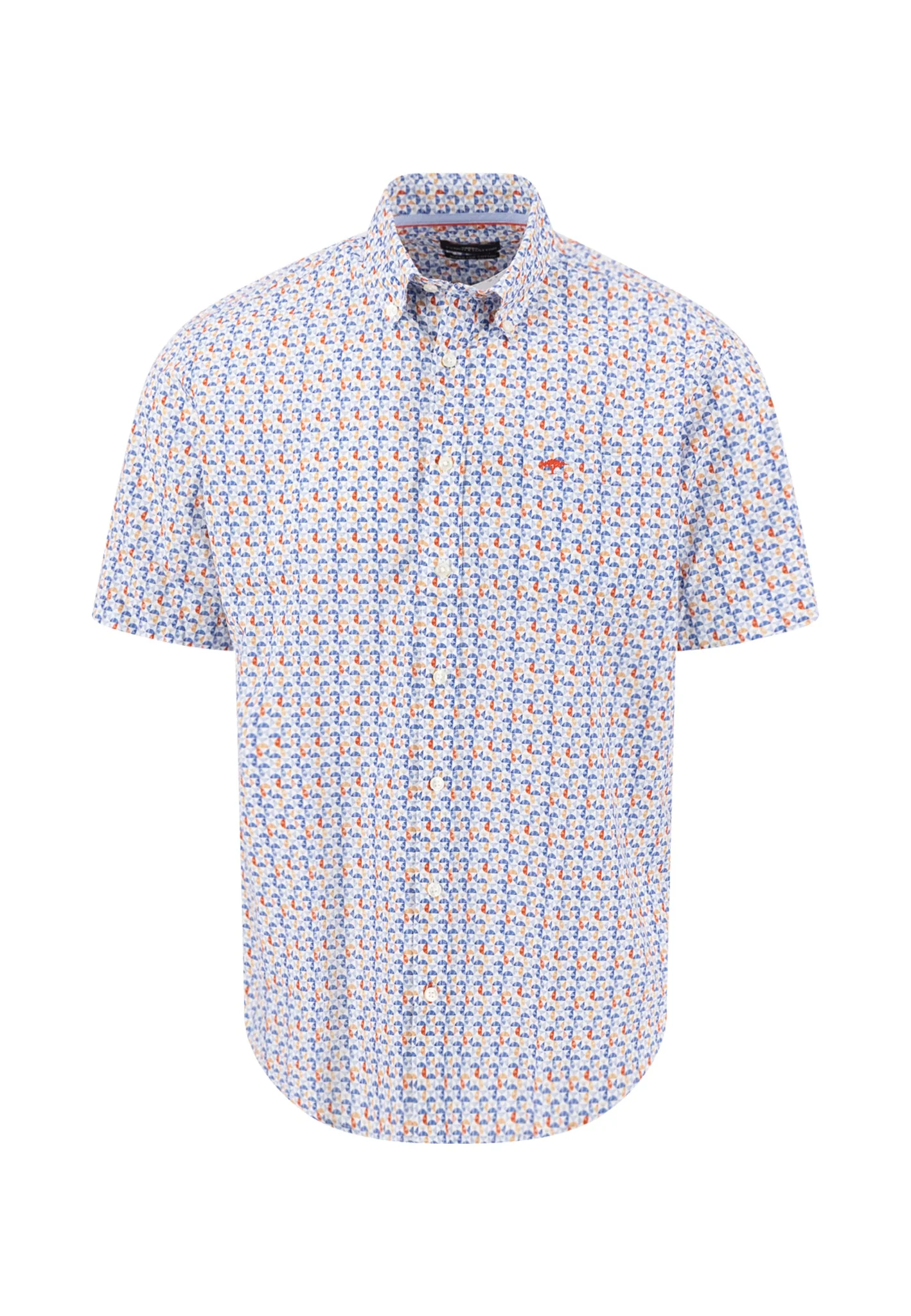 Kurzarmhemd aus Baumwolle mit Allover-Print und Button-Down-Kragen - Image 4