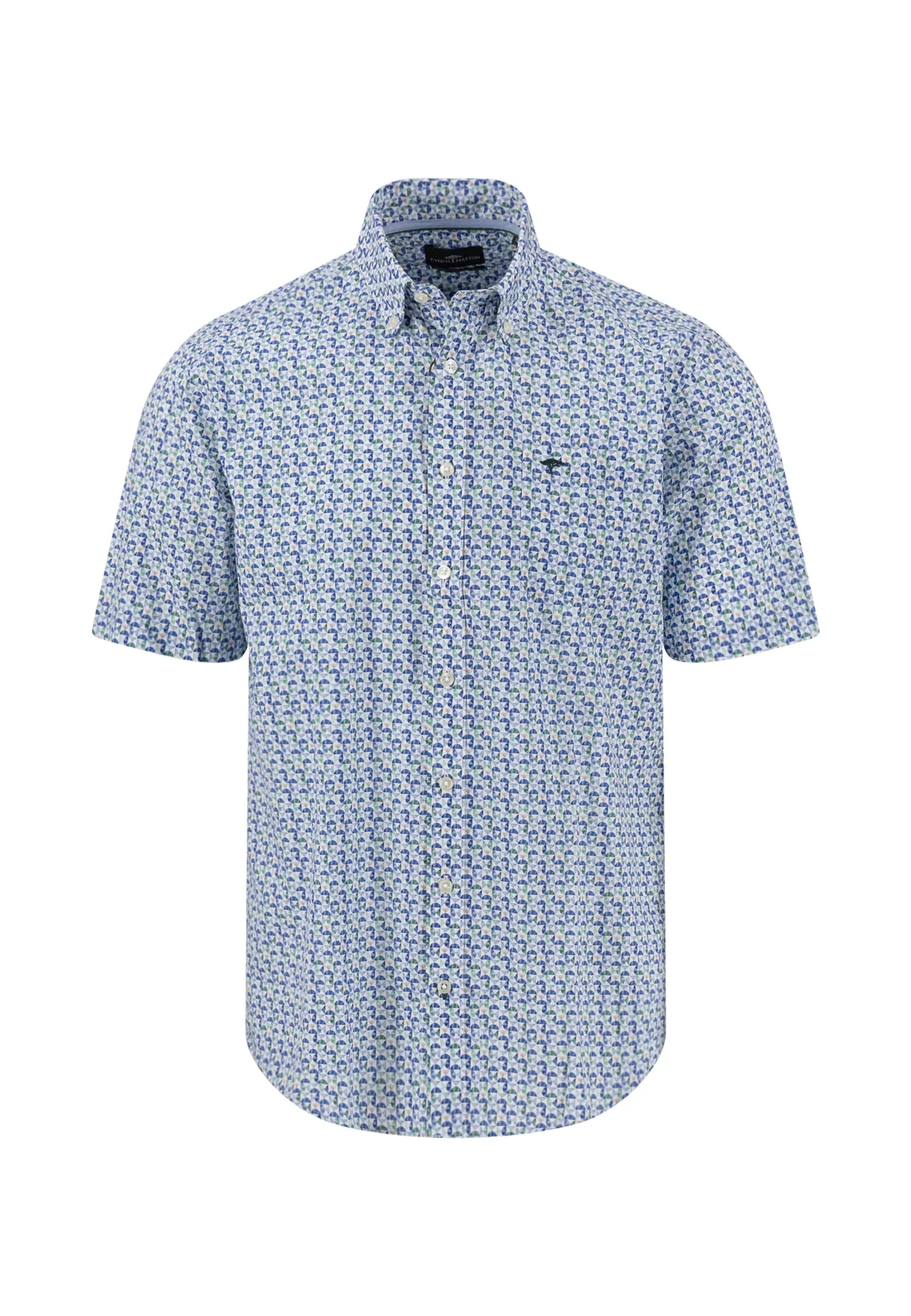 Kurzarmhemd aus Baumwolle mit Allover-Print und Button-Down-Kragen - Image 9