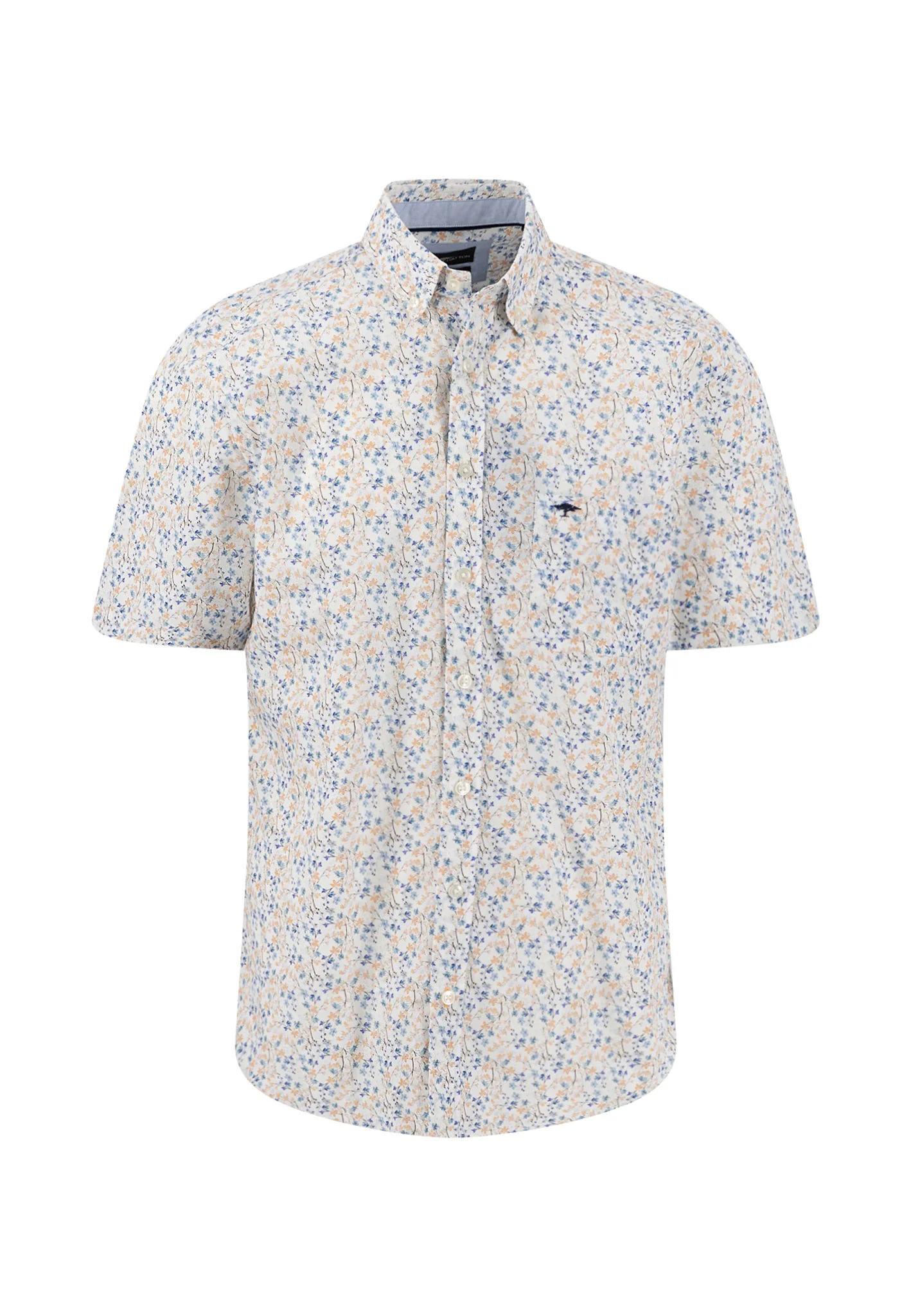 Kurzarmhemd aus Baumwolle mit floralem Allover-Print und Button-Down-Kragen - Image 4