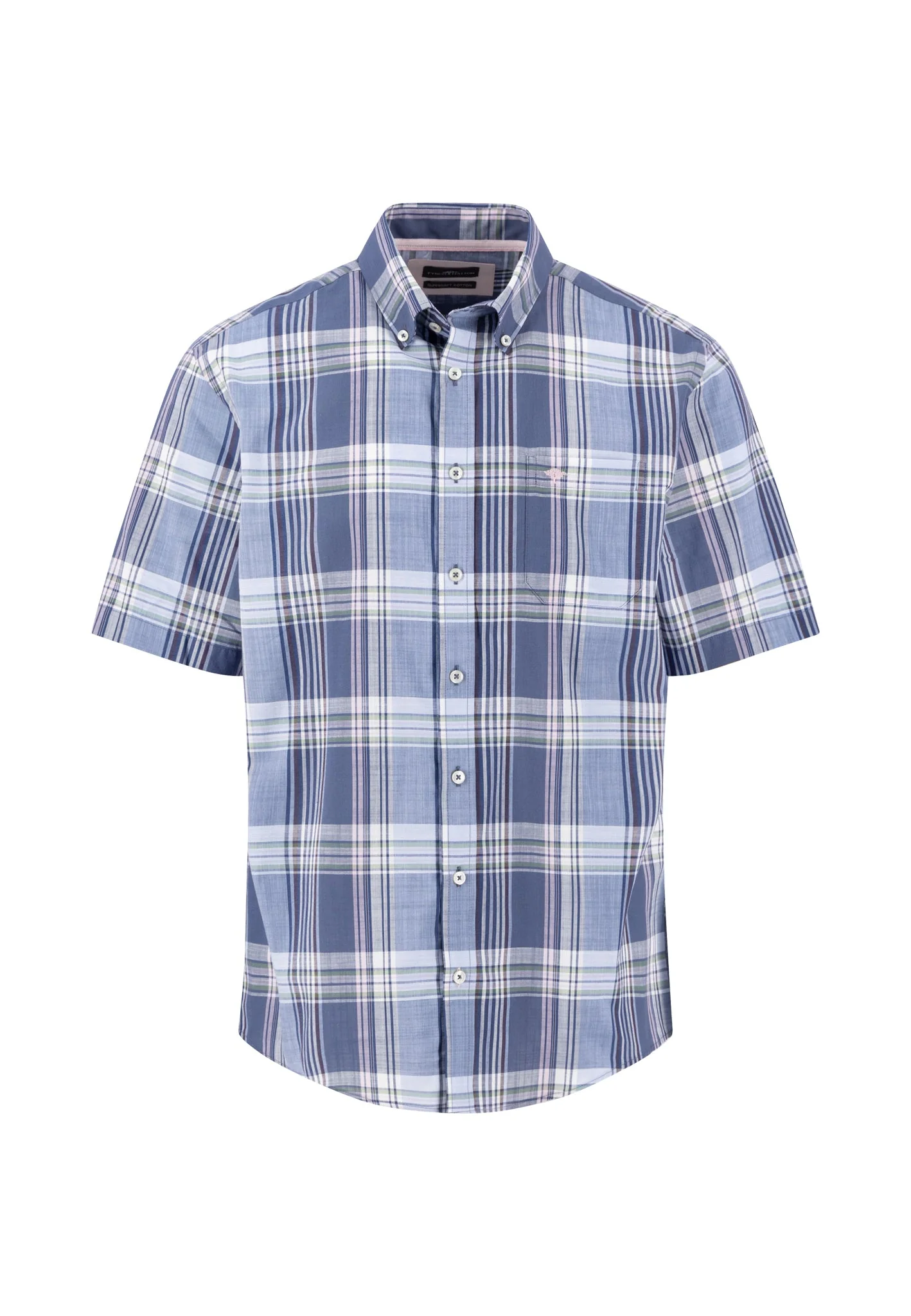 Kurzarmhemd aus Baumwolle mit Karomuster und Button-Down-Kragen - Image 4