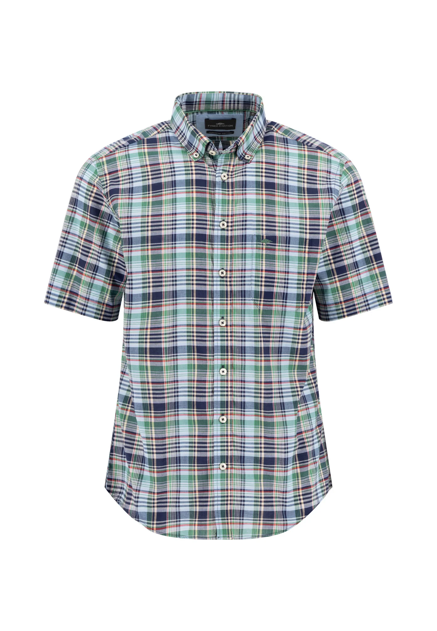 Kurzarmhemd aus Baumwolle mit Karomuster und Button-Down-Kragen - Image 4
