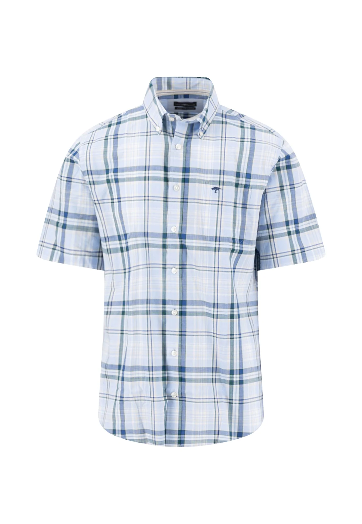 Kurzarmhemd aus Baumwolle mit Karomuster und Button-Down-Kragen - Image 4