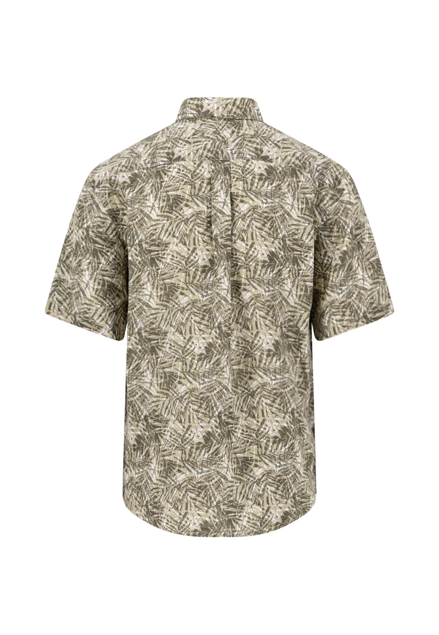 Kurzarmhemd aus Leinen mit Allover-Print und Button-Down-Kragen - Image 5