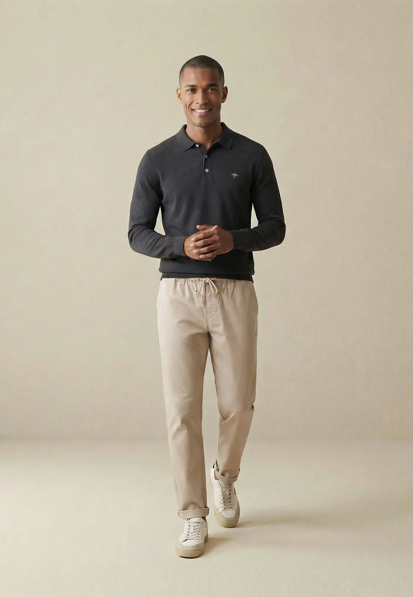 Langarm-Poloshirt aus Baumwolle mit Knopfleiste und Kragen - Image 13