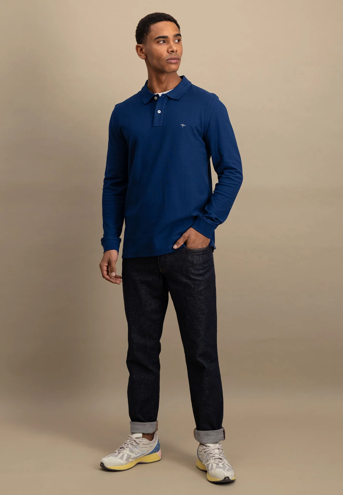 Langarm Poloshirt aus Baumwolle mit Logo Detail - Image 16
