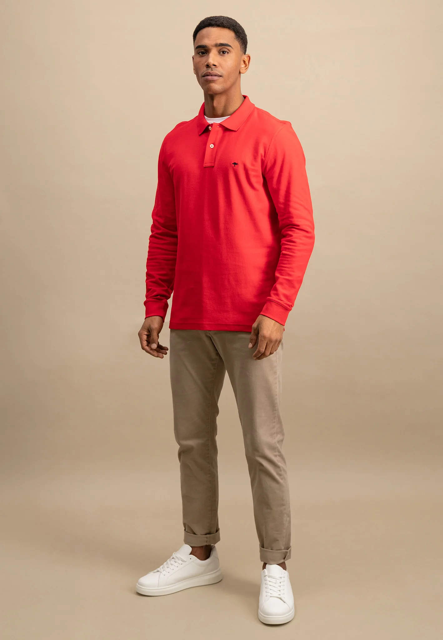 Langarm Poloshirt aus Baumwolle mit Logo Detail - Image 2