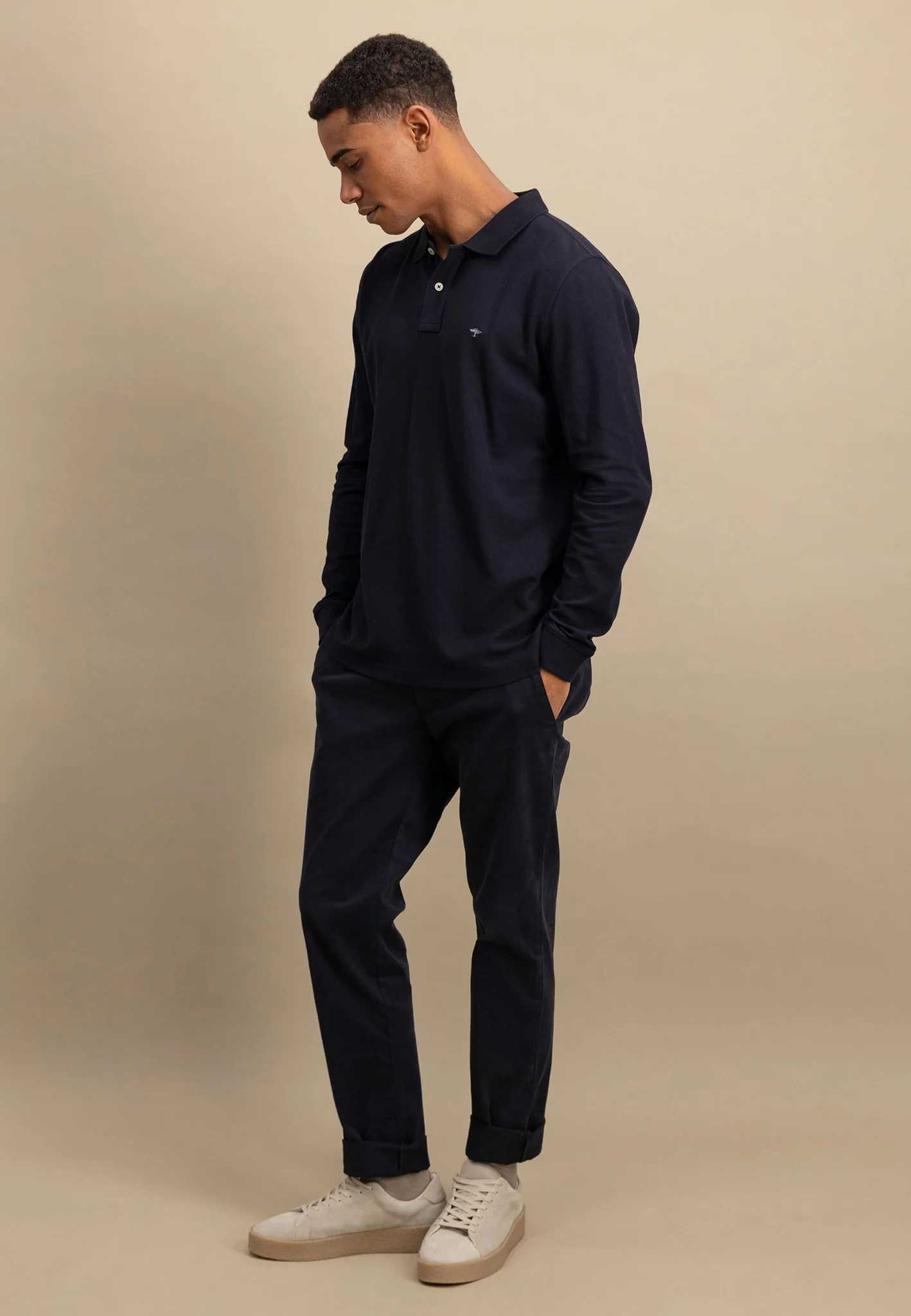 Langarm Poloshirt aus Baumwolle mit Logo Detail - Image 8