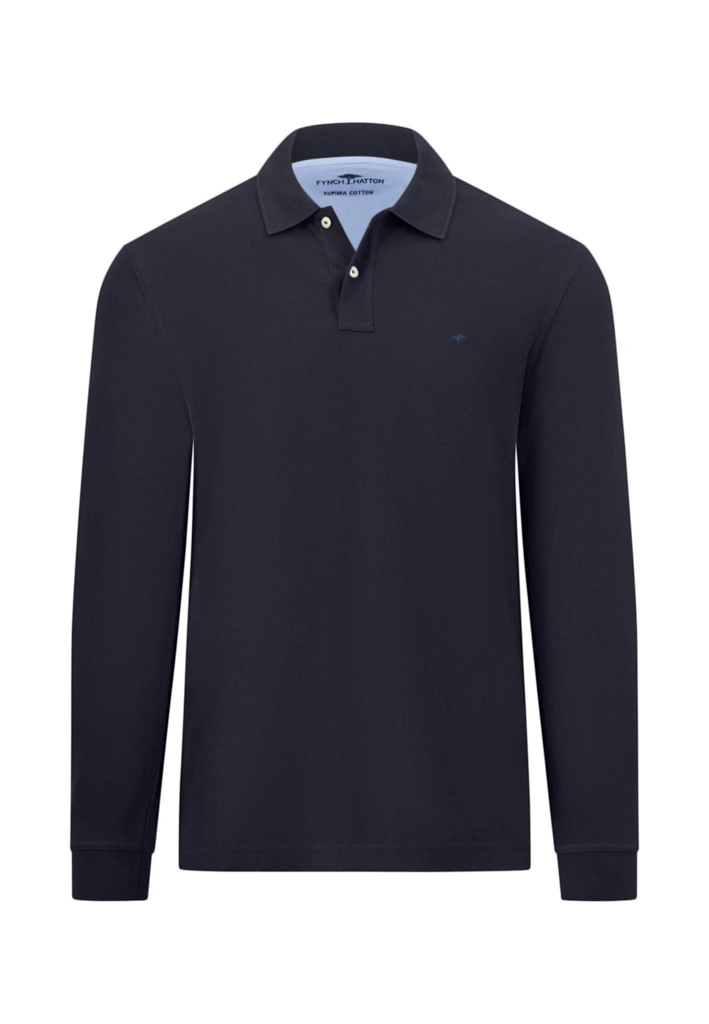 Langarm Poloshirt aus reiner Baumwolle mit Polokragen