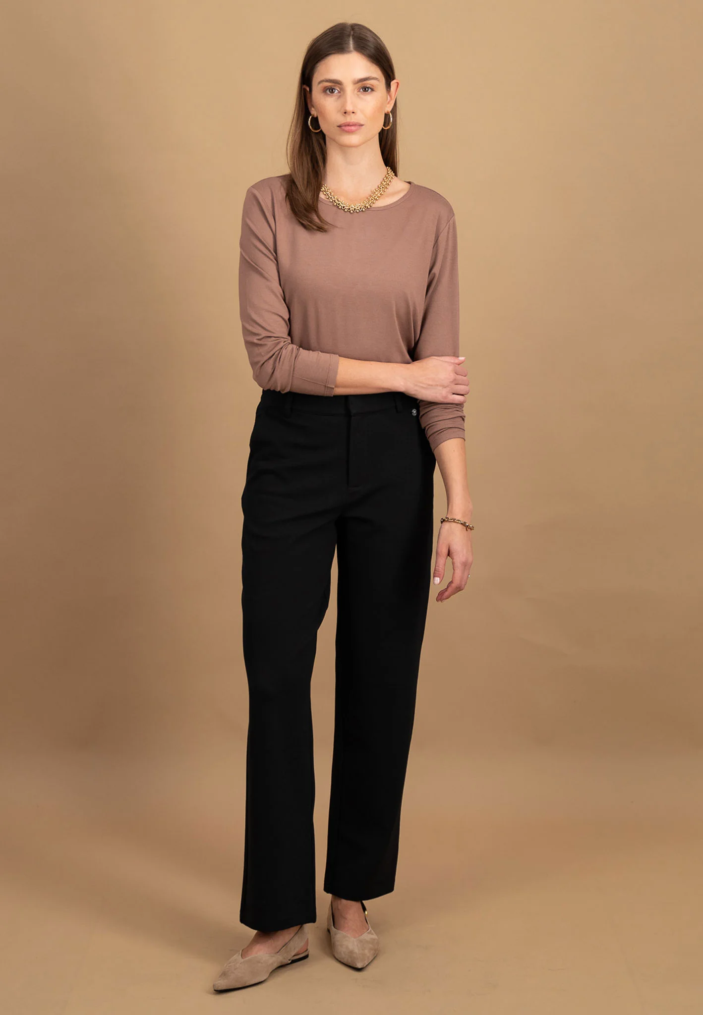 Langarmshirt aus Viskose-Stretch mit Rundhalsausschnitt - Image 2