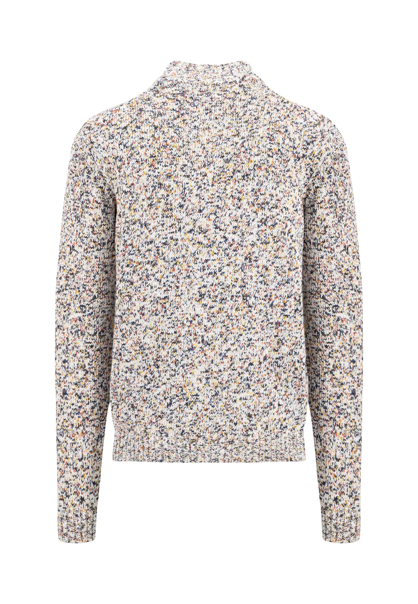 Melierte Strickjacke aus Baumwolle mit Stehkragen - Image 6