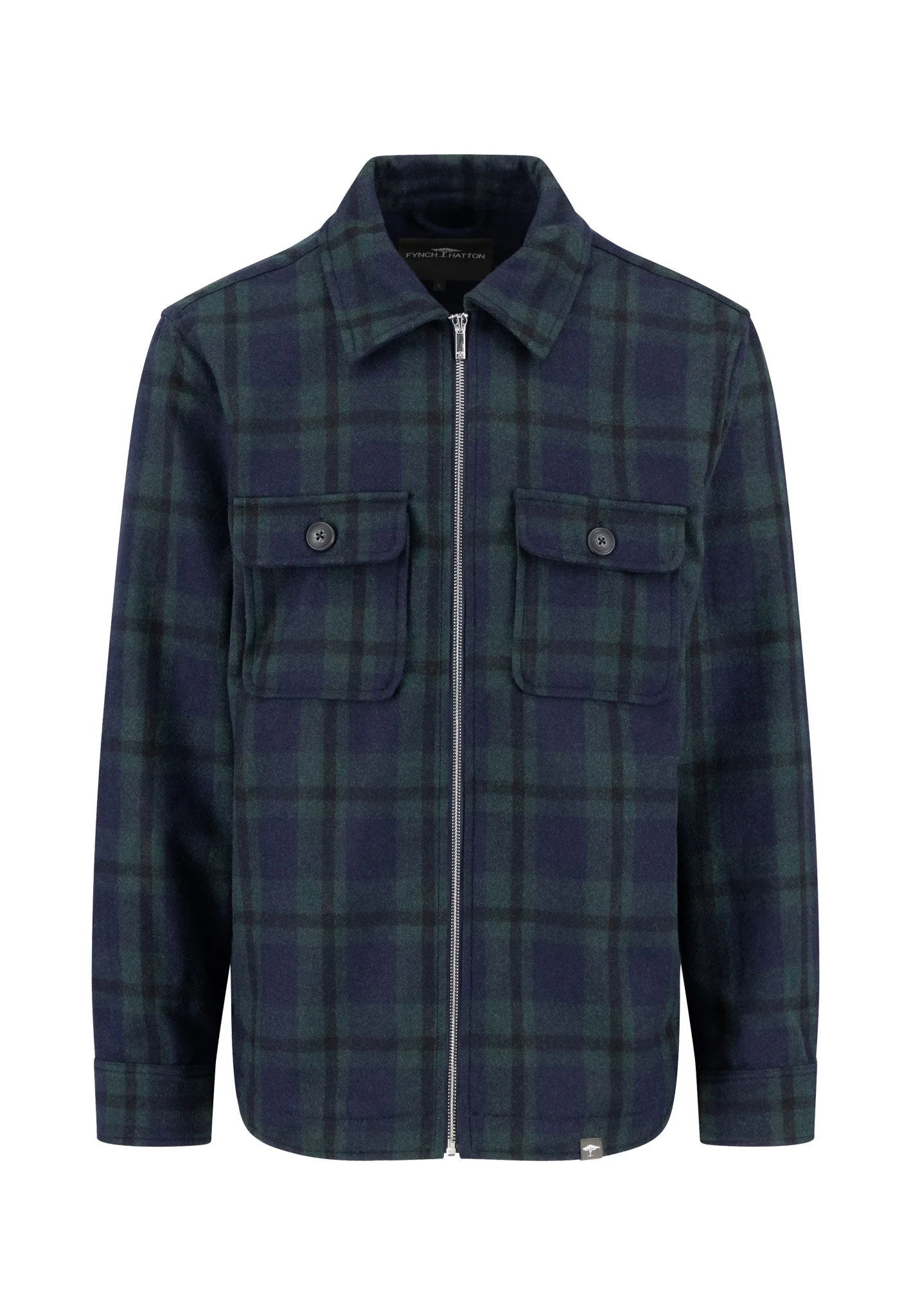 Overshirt aus Wollmix mit Karomuster und Brusttaschen