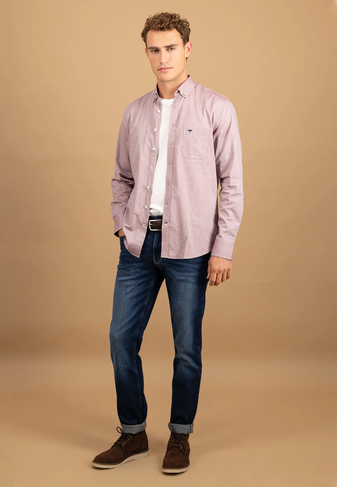 Oxfordhemd aus Baumwolle mit Brusttasche und Button-Down-Kragen - Image 2