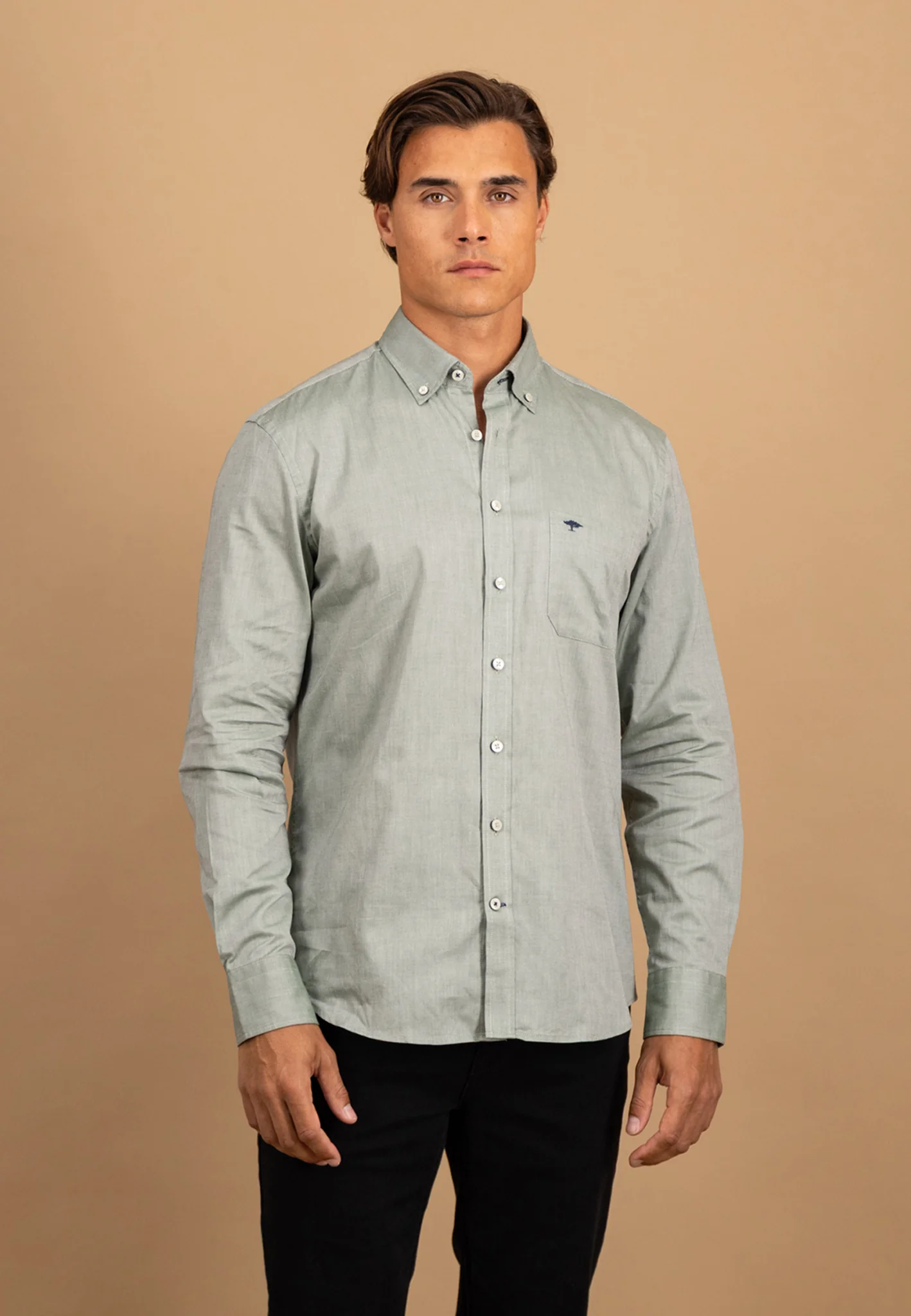 Oxfordhemd aus Baumwolle mit Brusttasche und Button-Down-Kragen - Image 7