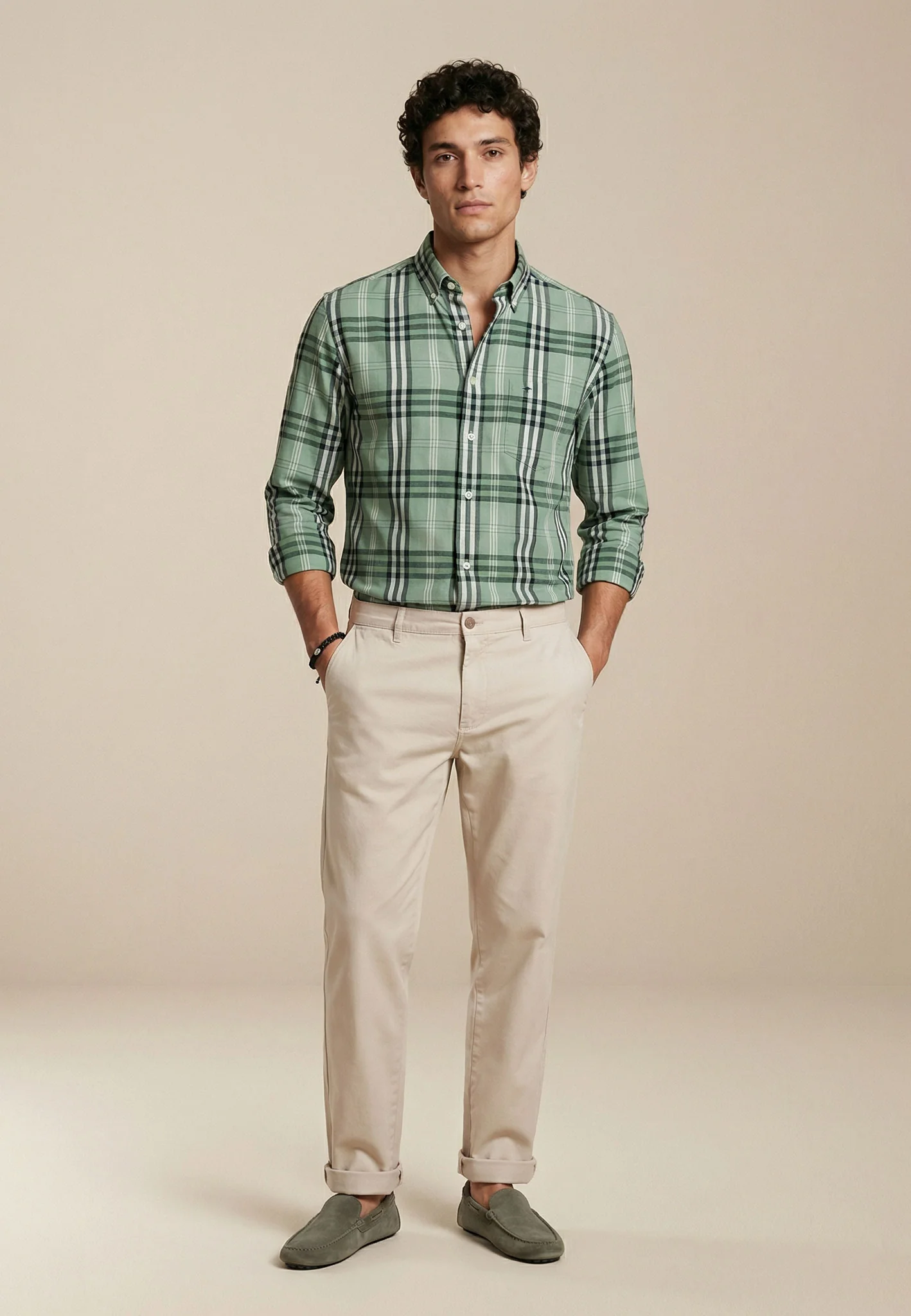 Oxfordhemd aus Baumwolle mit Karomuster und Button-Down-Kragen - Image 3