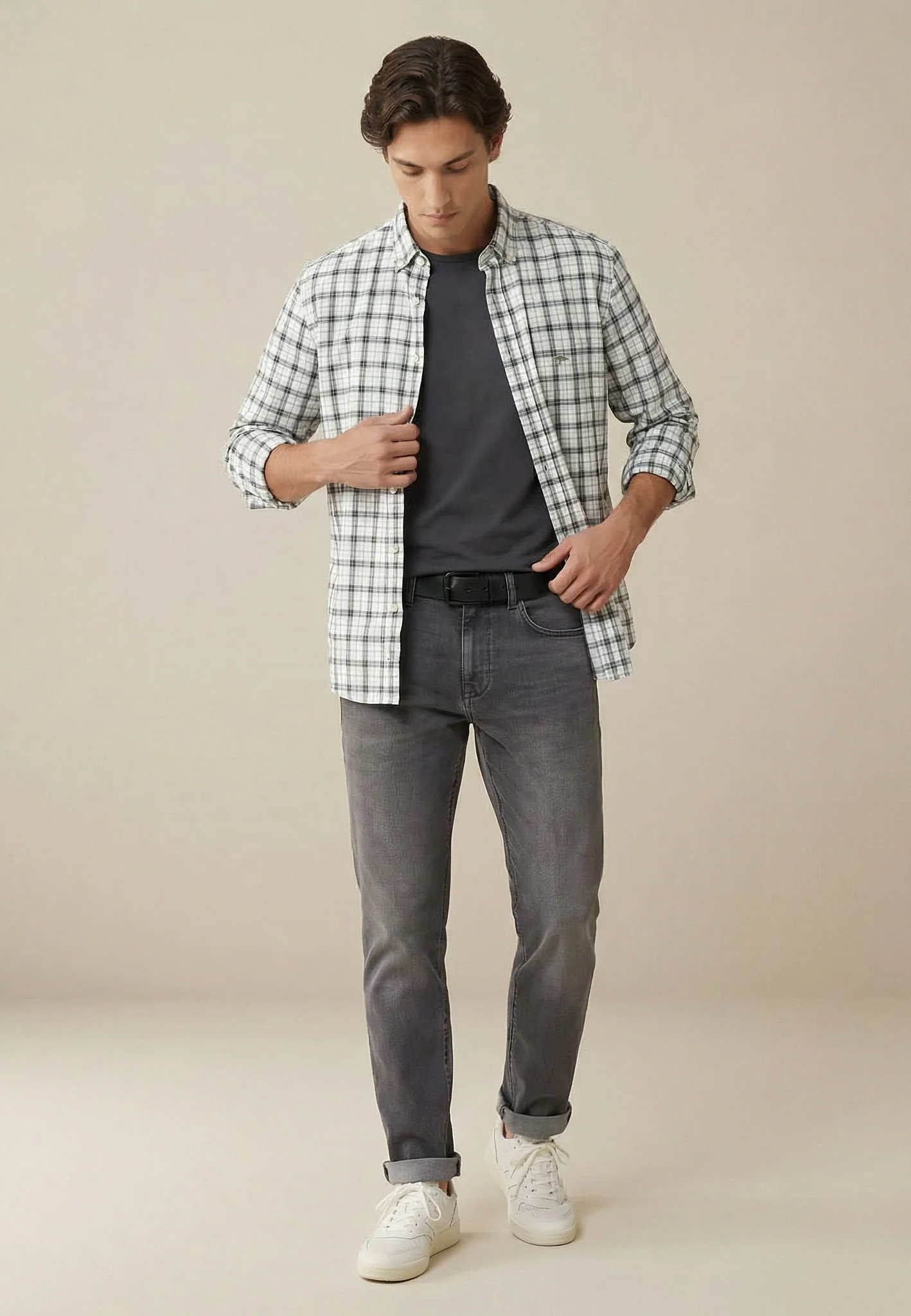 Oxfordhemd aus Baumwolle mit Karomuster und Button-Down-Kragen - Image 3