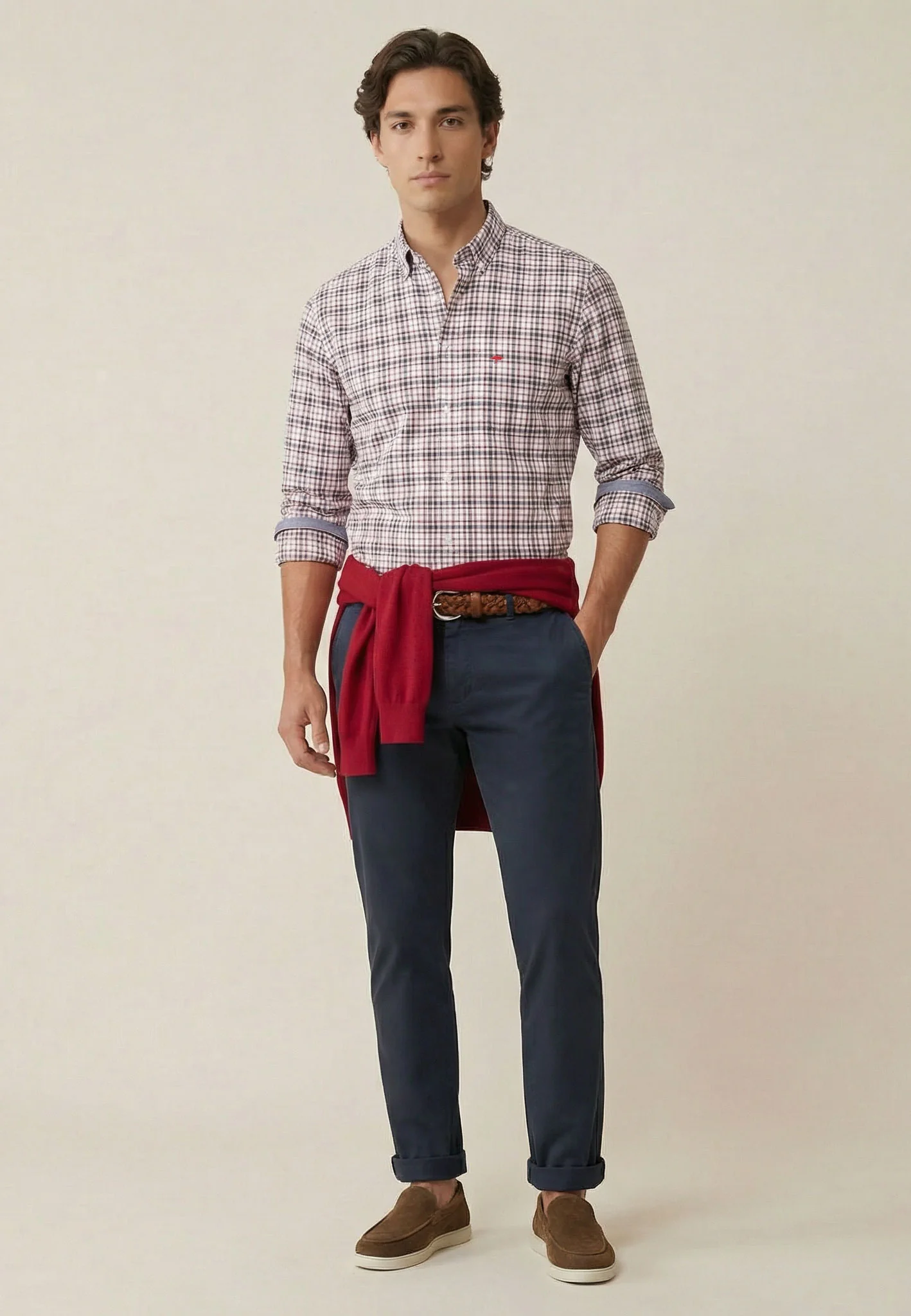 Oxfordhemd aus Baumwolle mit Karomuster und Button-Down-Kragen - Image 7