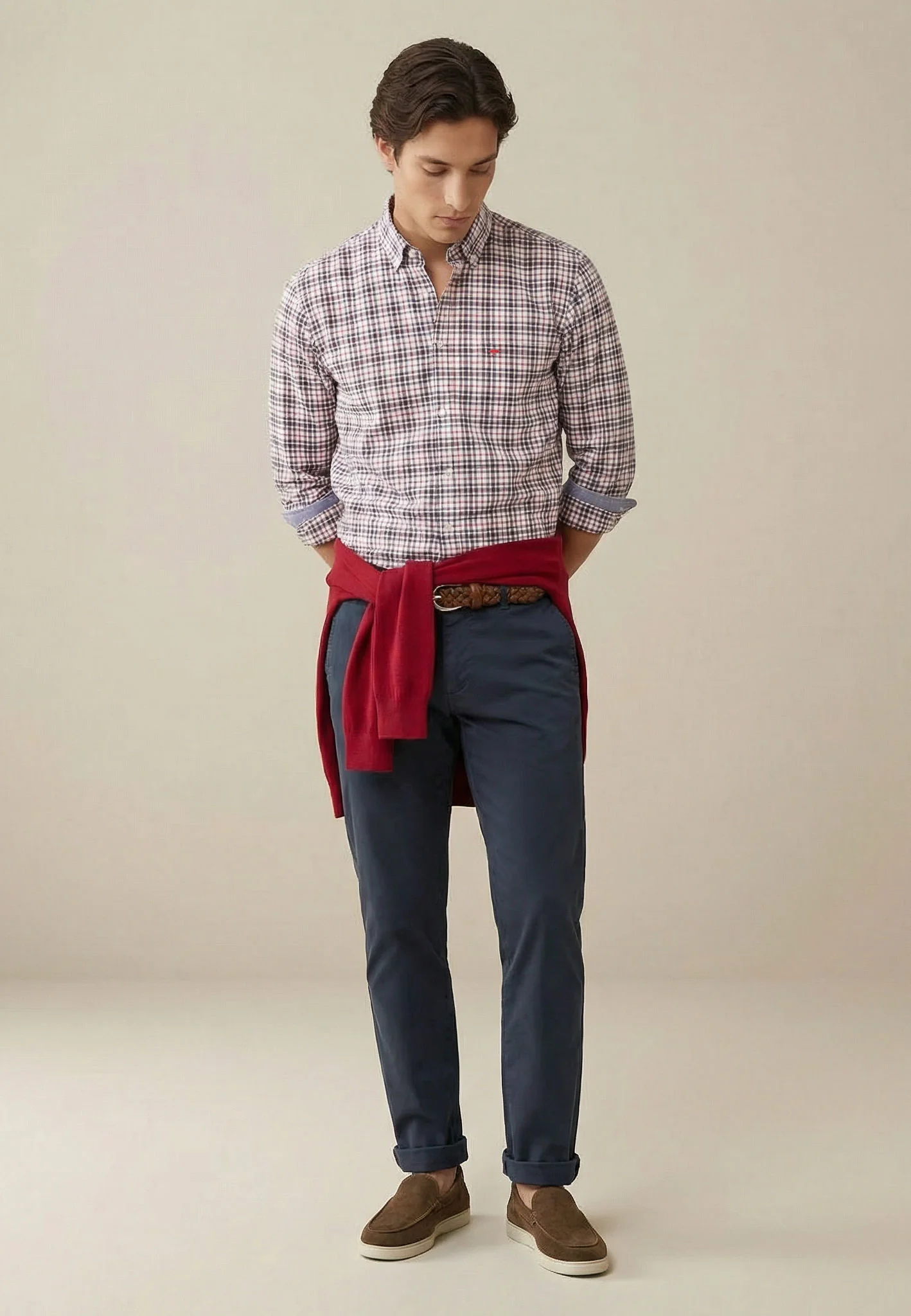 Oxfordhemd aus Baumwolle mit Karomuster und Button-Down-Kragen - Image 8