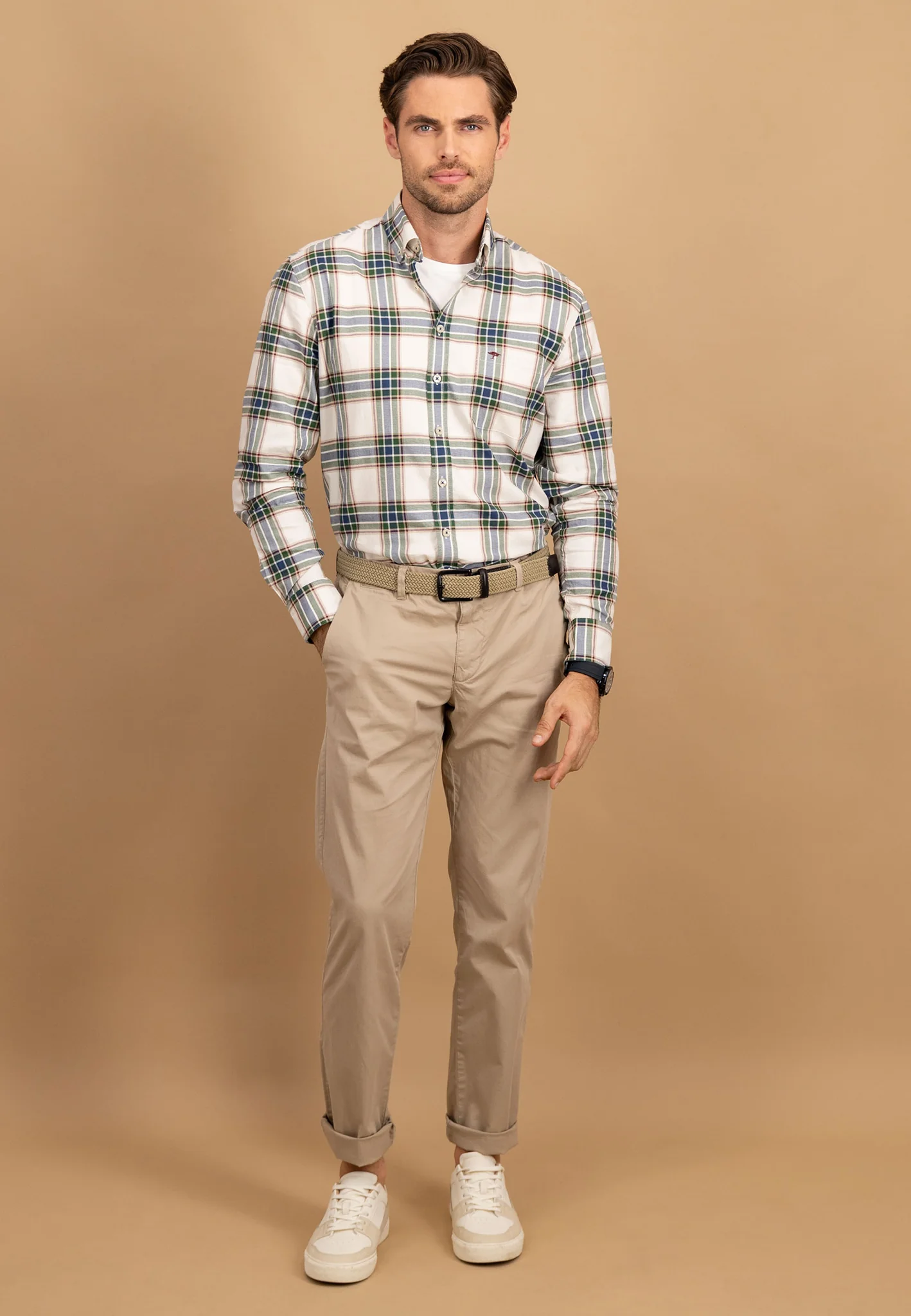 Oxfordhemd aus Baumwolle mit Karomuster und Button-Down-Kragen - Image 4