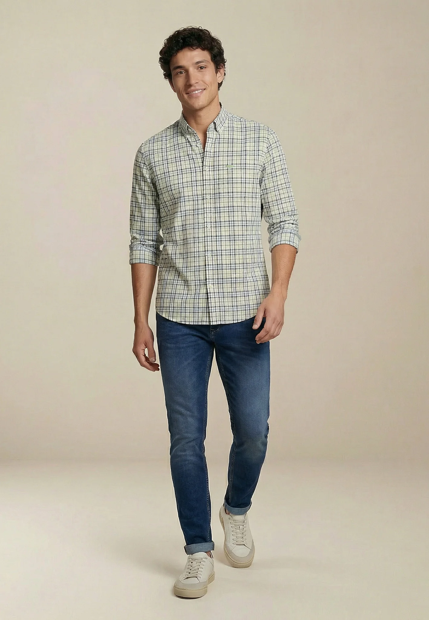 Oxfordhemd aus Baumwolle mit Karomuster und Button-Down-Kragen - Image 3