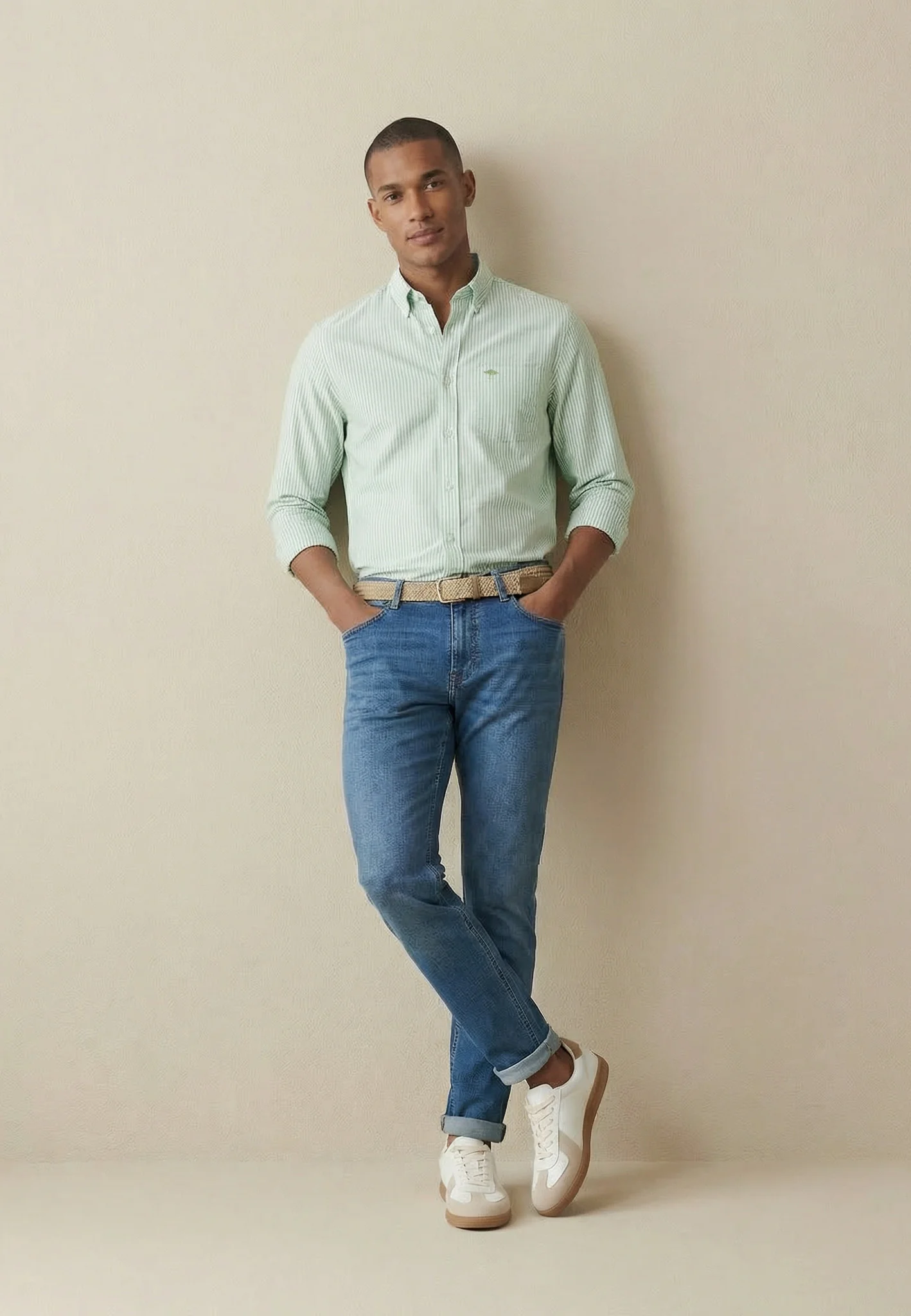 Oxfordhemd aus Baumwolle mit Streifenmuster und Button-Down-Kragen - Image 7